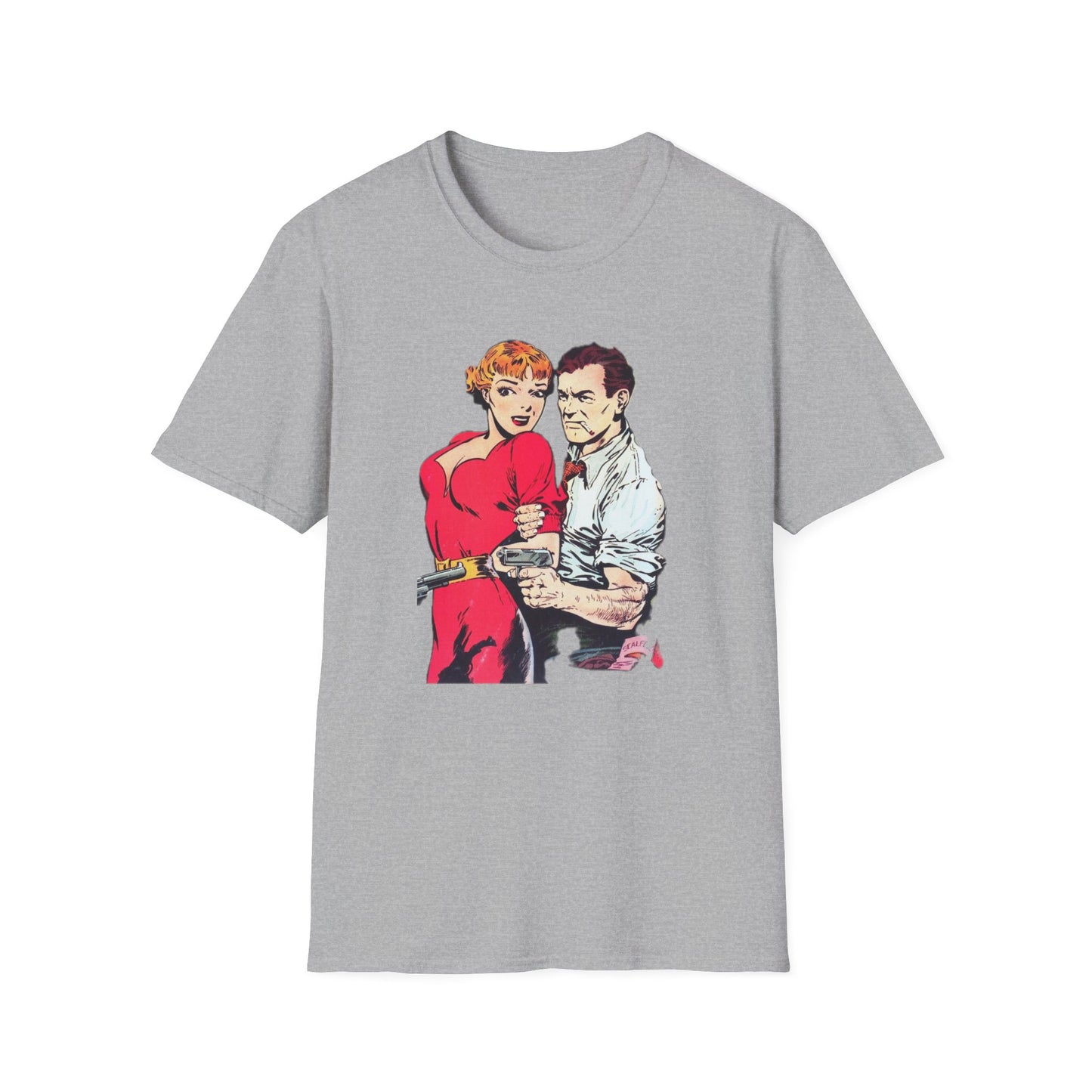 Vintage Comic Style Unisex T-Shirt Featuring Dynamic Duo