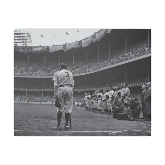 Babe Ruth's Legendary Yankee Stadium Number Retirement Canvas Art - A Tribute To Baseball History