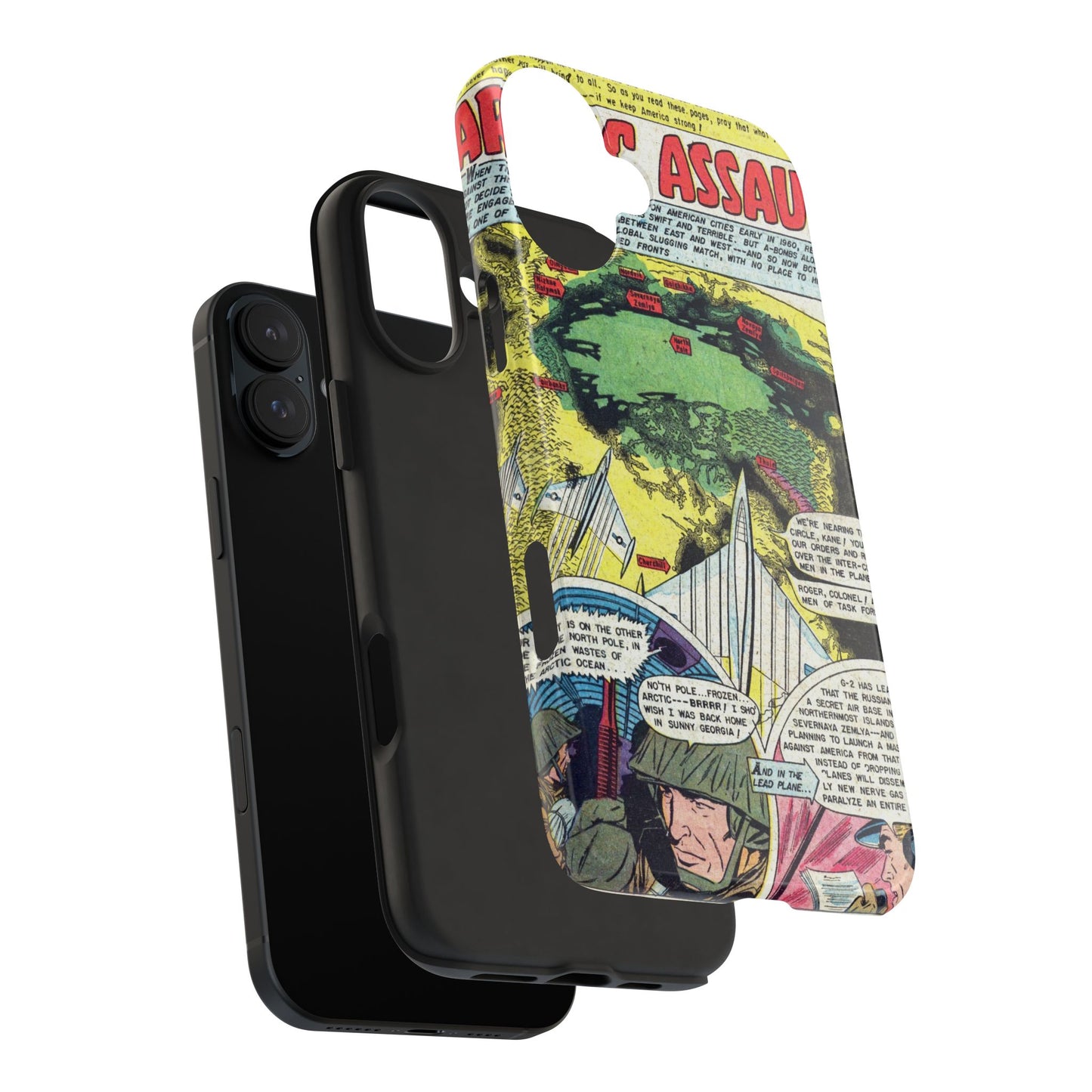 Vintage Atomic Warfare Comic Page Rugged Phone Cases