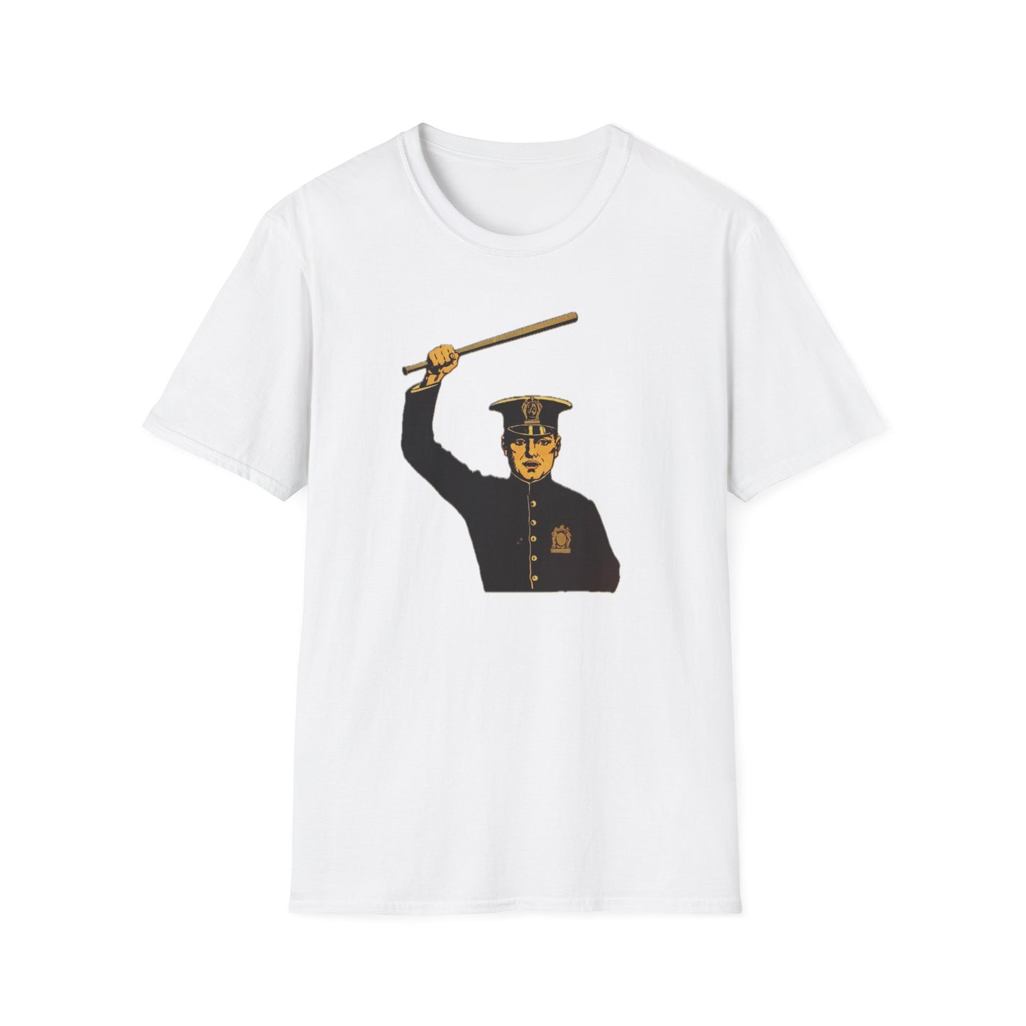 Vintage Policeman with Nightstick Unisex Softstyle Tee