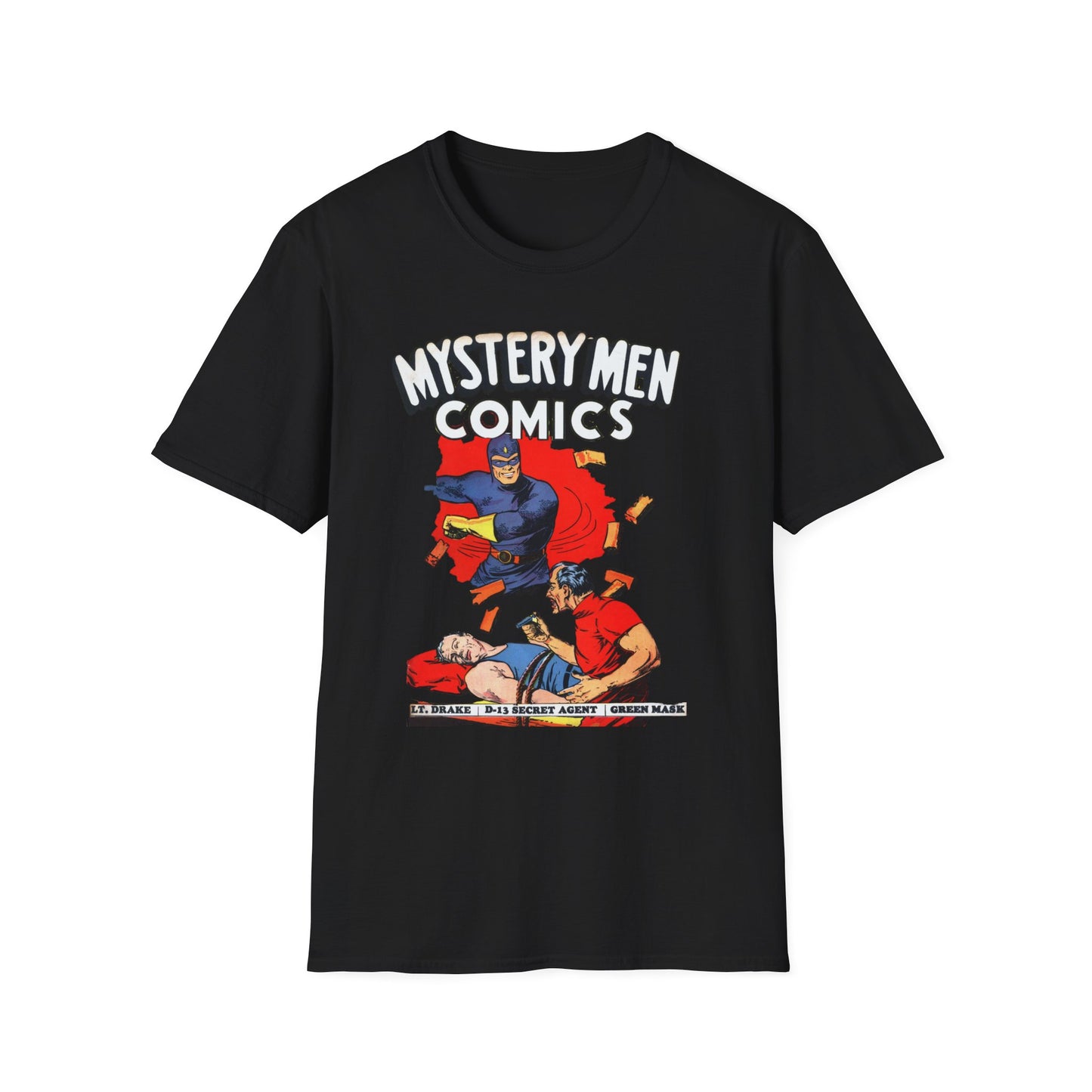 Retro Comics T-Shirt - Nostalgic Mystery Men Tee in Soft 100% Cotton, Perfect for Pop Culture Fans