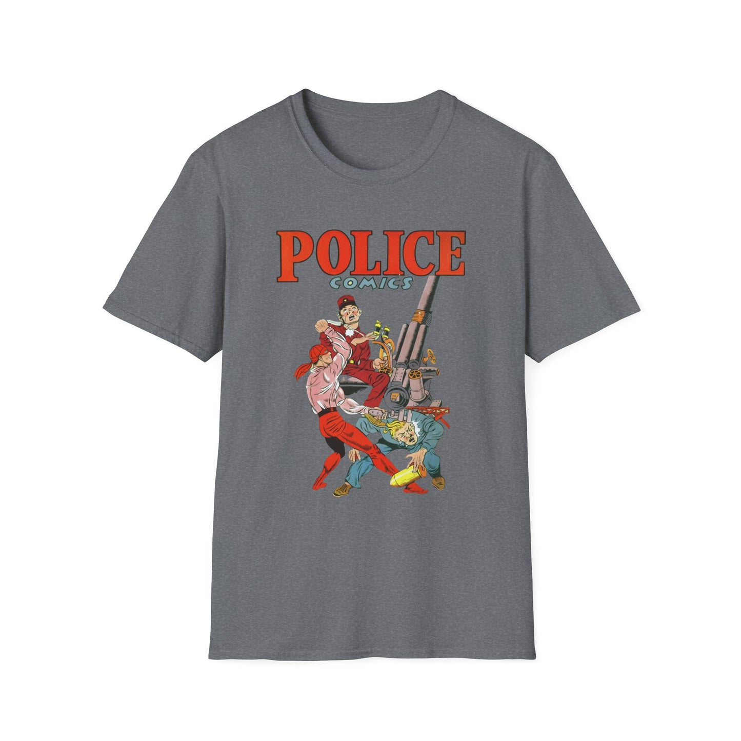 Vintage Retro Police Comics T-Shirt - 100% Cotton, Eco-Friendly, Perfect for Comic Fans