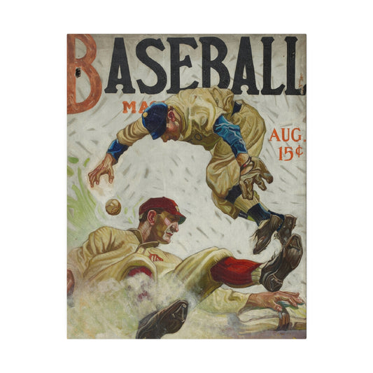 Vintage Baseball Magazine Cover Matte Canvas, Stretched, 0.75" - Old School Male 