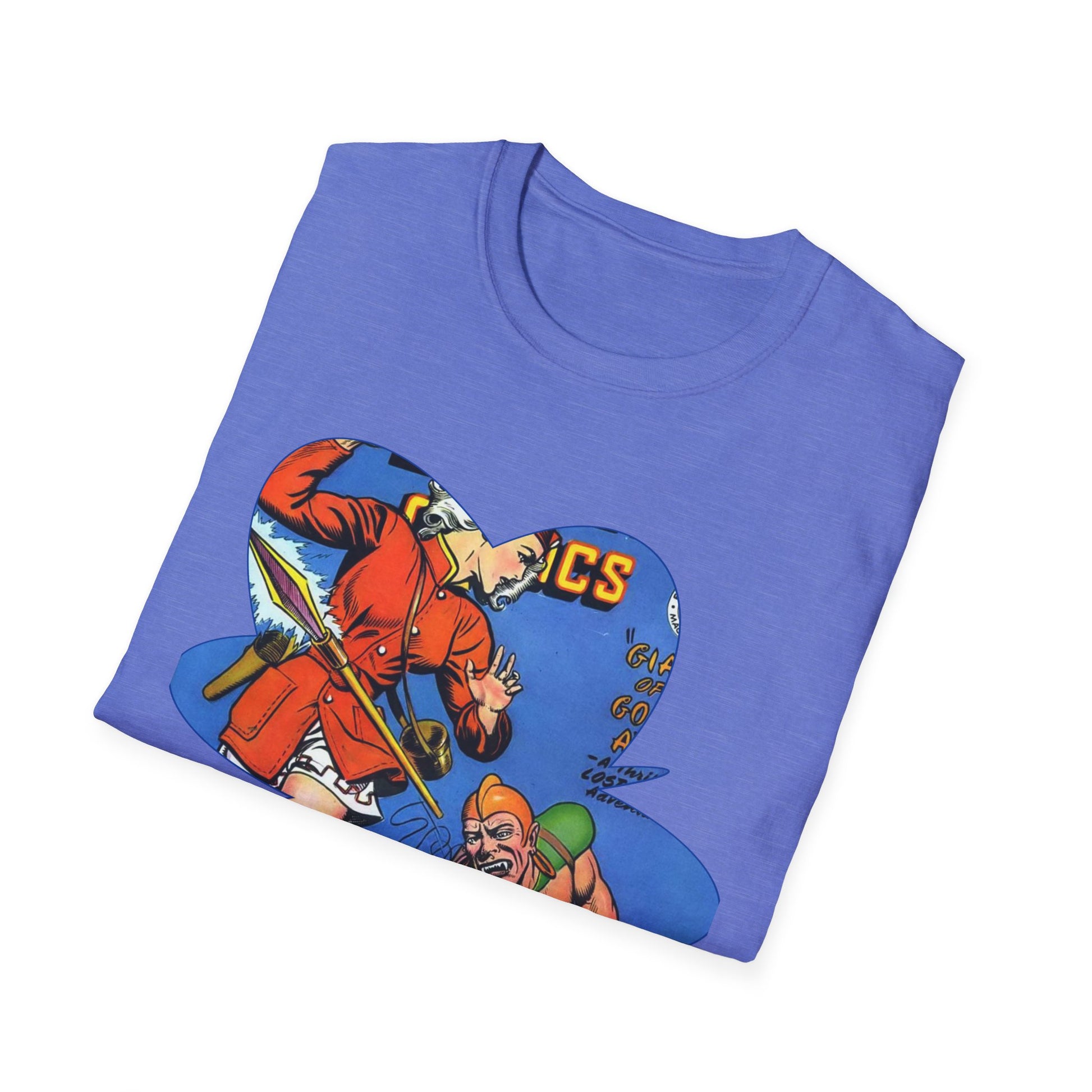 Vintage Comic Book Cover Unisex Softstyle Tee - Old School Male 