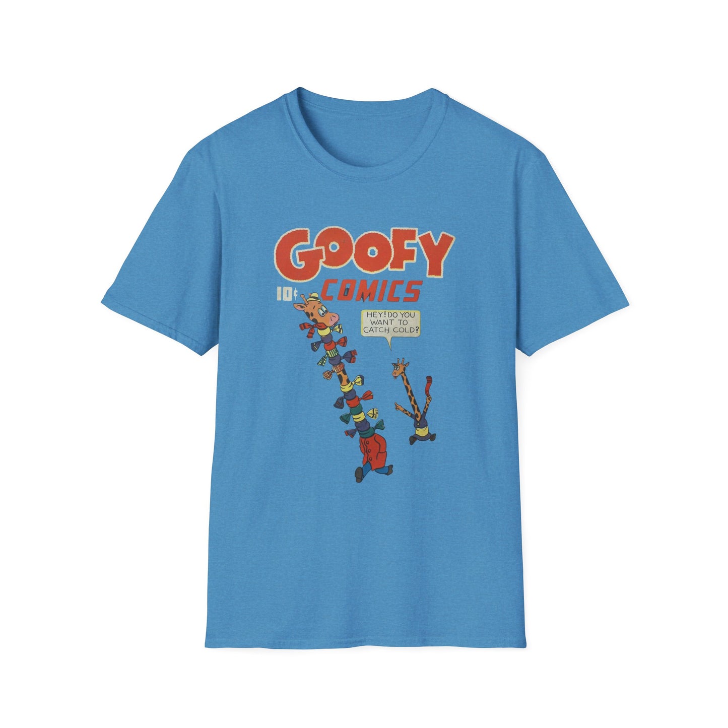 Retro Goofy Comics Giraffe T-Shirt | Unique Comic Book T-Shirts for Quirky Style