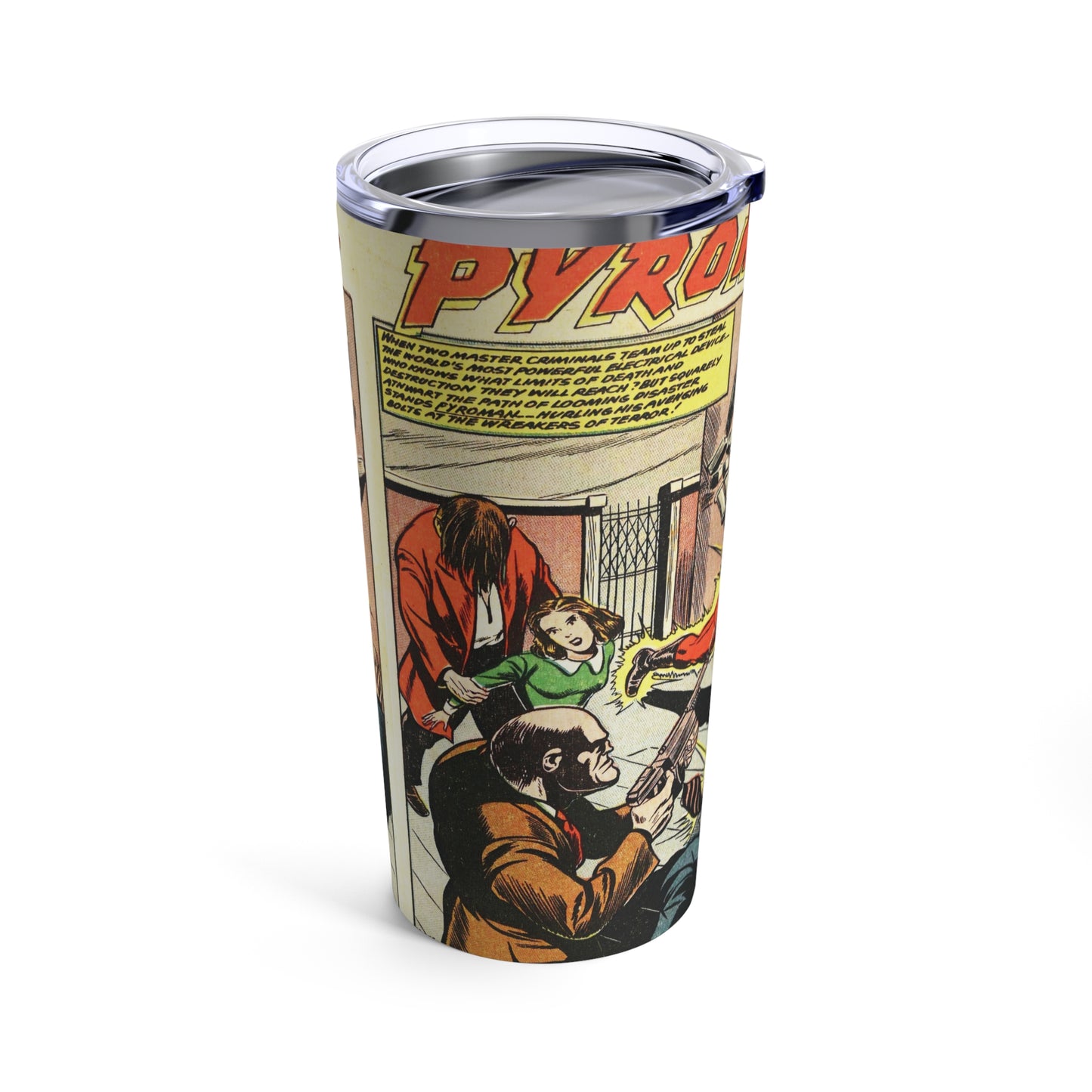 20oz Retro Pyroman Comic Tumbler for Everyday Hydration