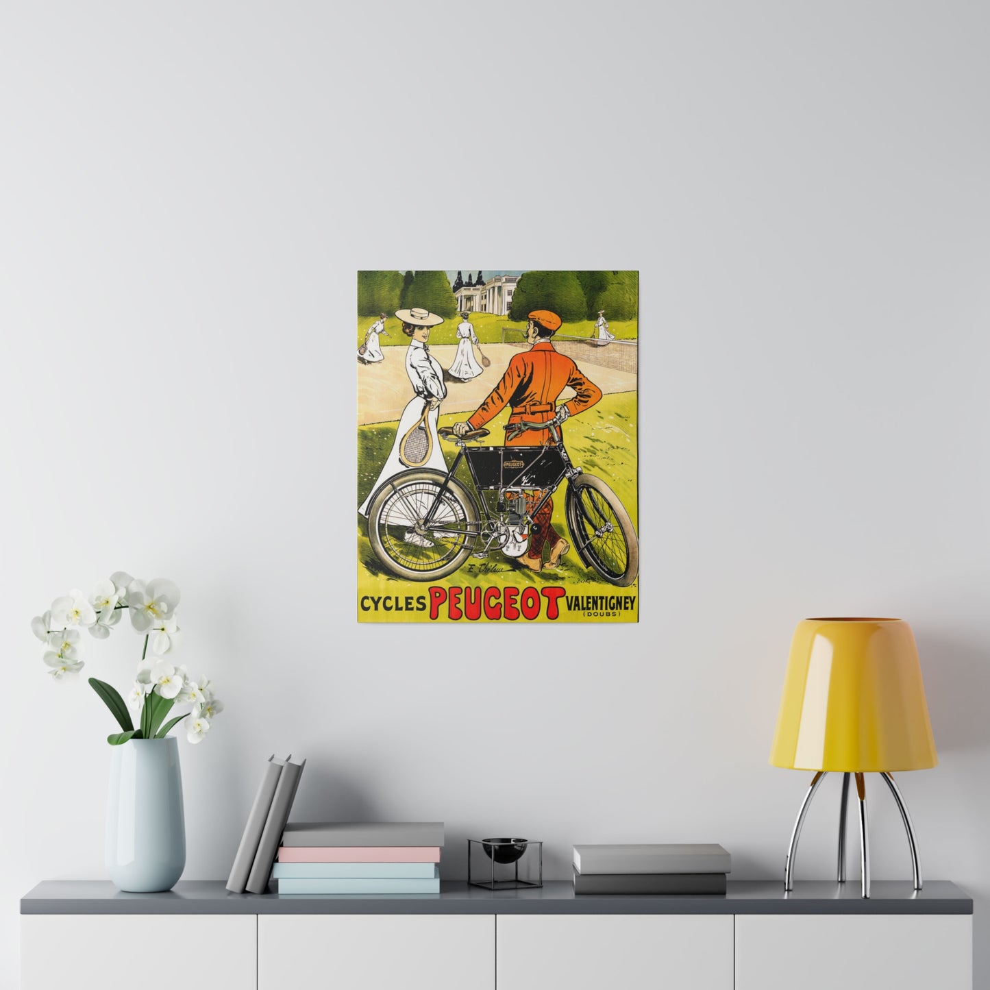 Vintage Peugeot Bicycle Ad Canvas Print - Old School Male 