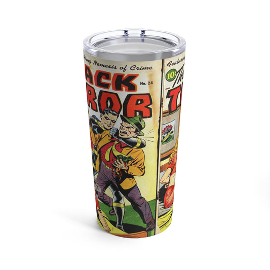 Vintage Black Terror Comic Art Insulated Tumbler 20oz - Old School Male 