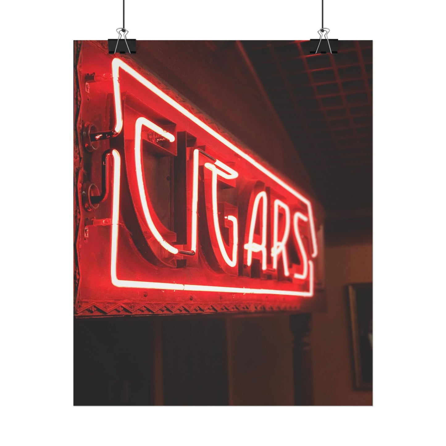 Neon Cigar Sign Poster