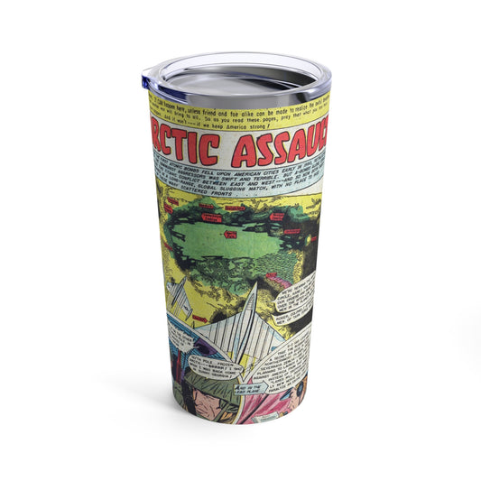 Vintage Atomic Warfare Comic Tumbler 20oz - Old School Male 