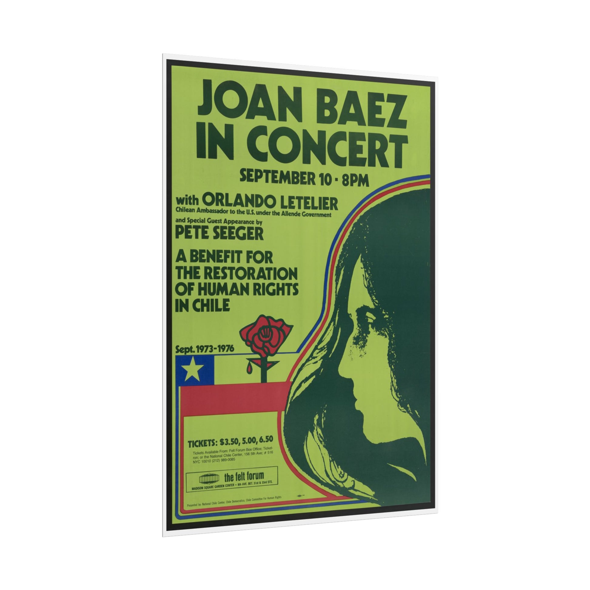 Joan Baez Benefit Concert Poster - Old School Male 