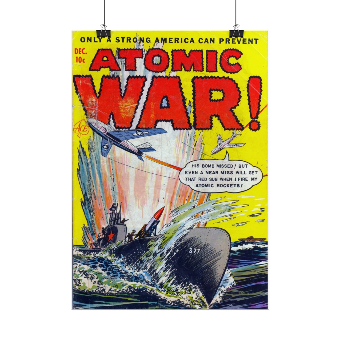 Retro Atomic War Comic Book Cover Poster