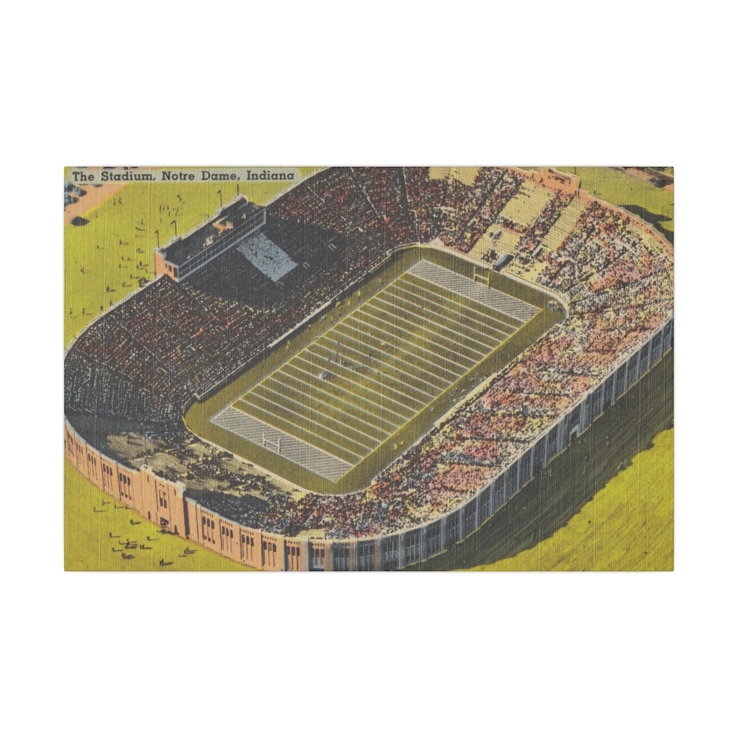 Aerial Canvas Art - Notre Dame University Stadium Illustration