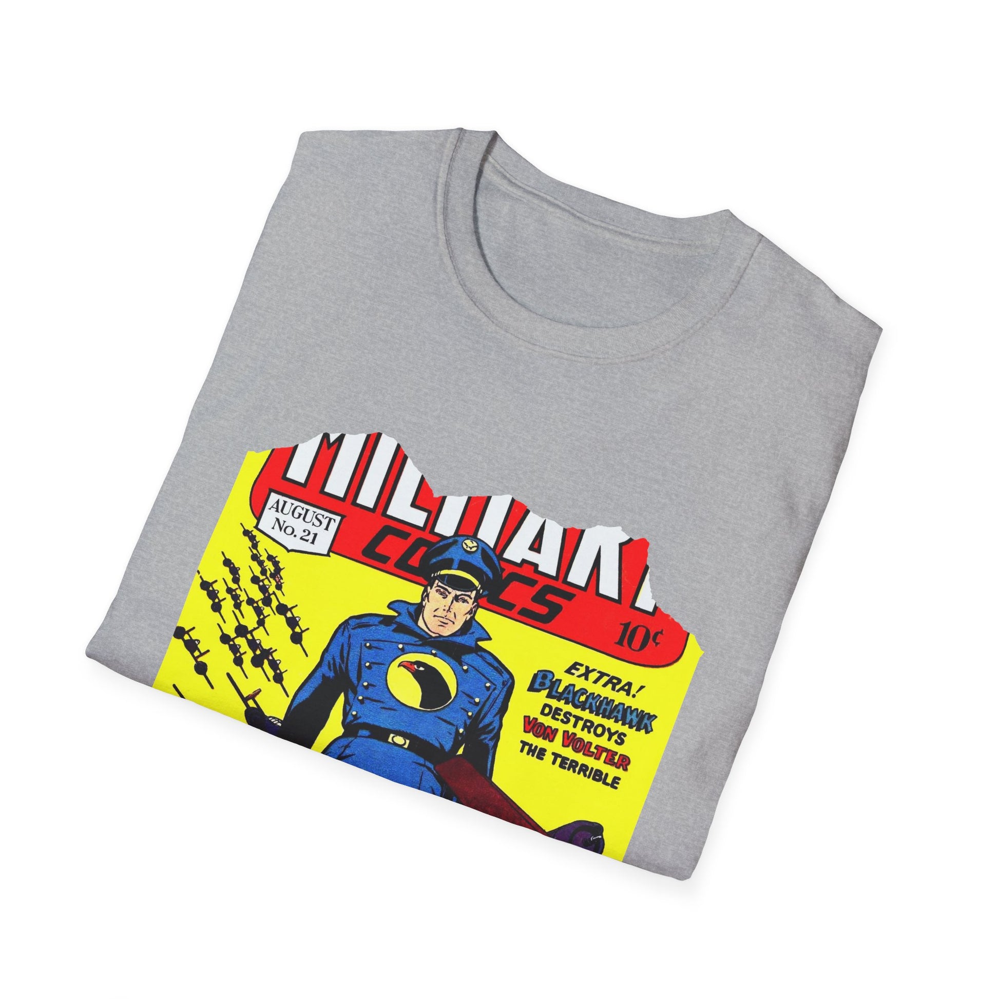 Vintage-Inspired Comic Cover Unisex Softstyle Tee - Old School Male 