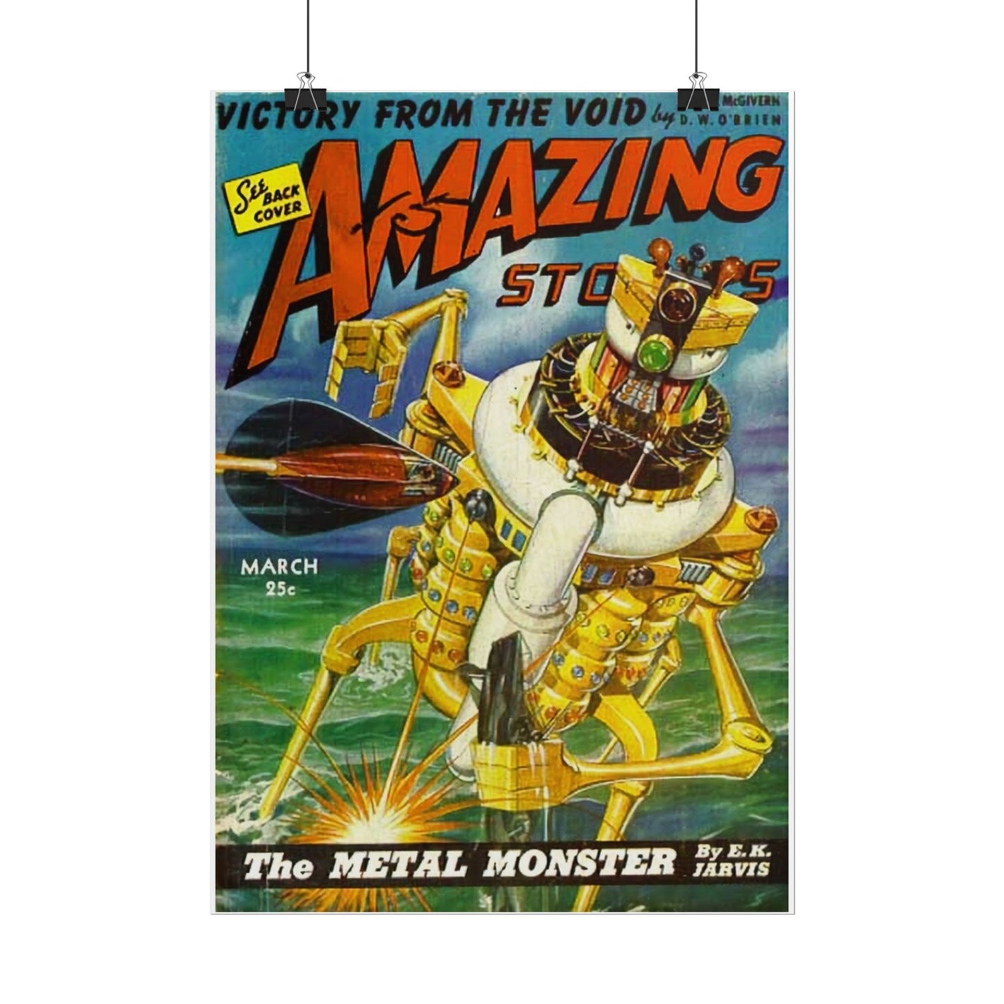 Retro 1950s Amazing Stories Comic Cover Poster