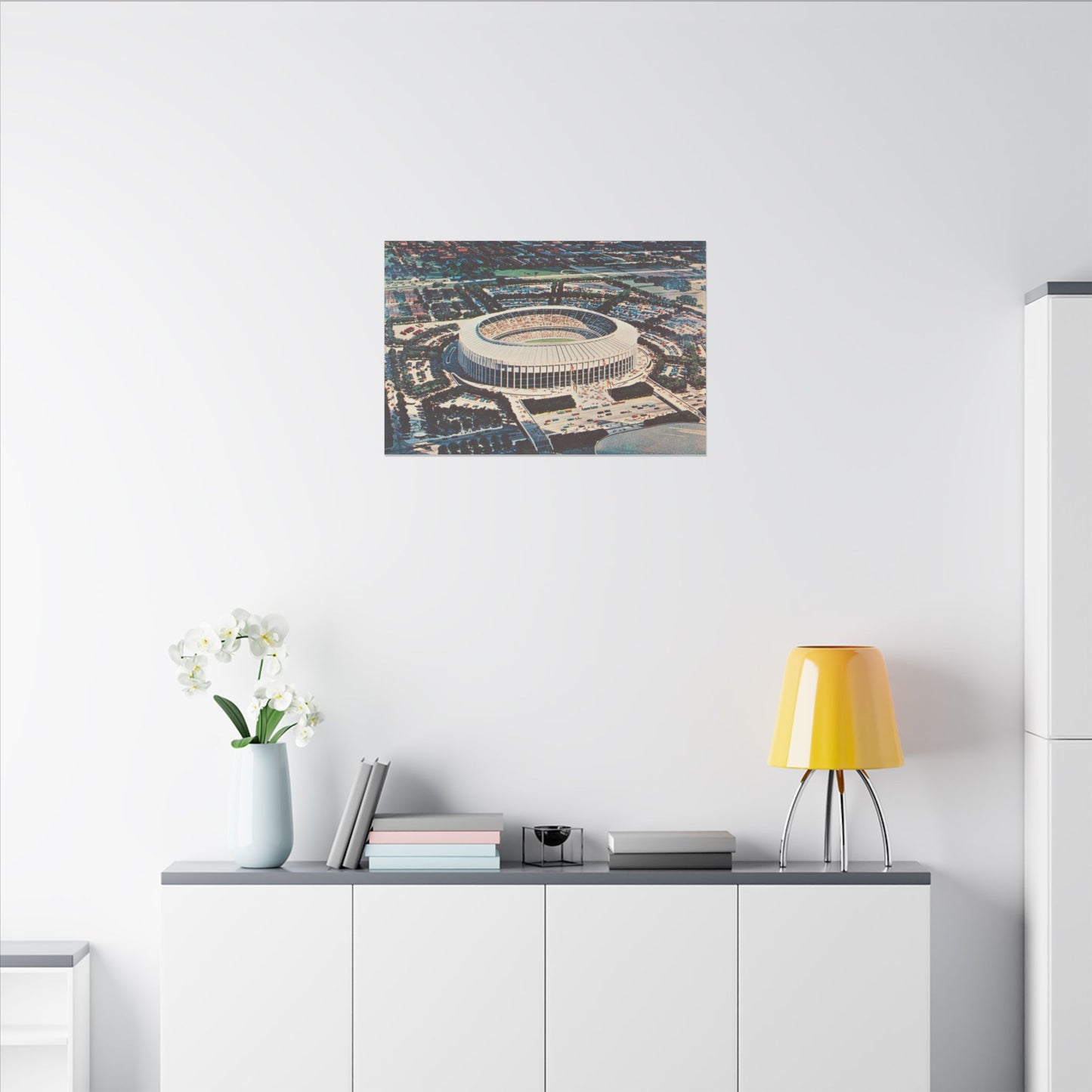 Aerial Canvas Art - Nostalgic Veterans Stadium Philadelphia Print