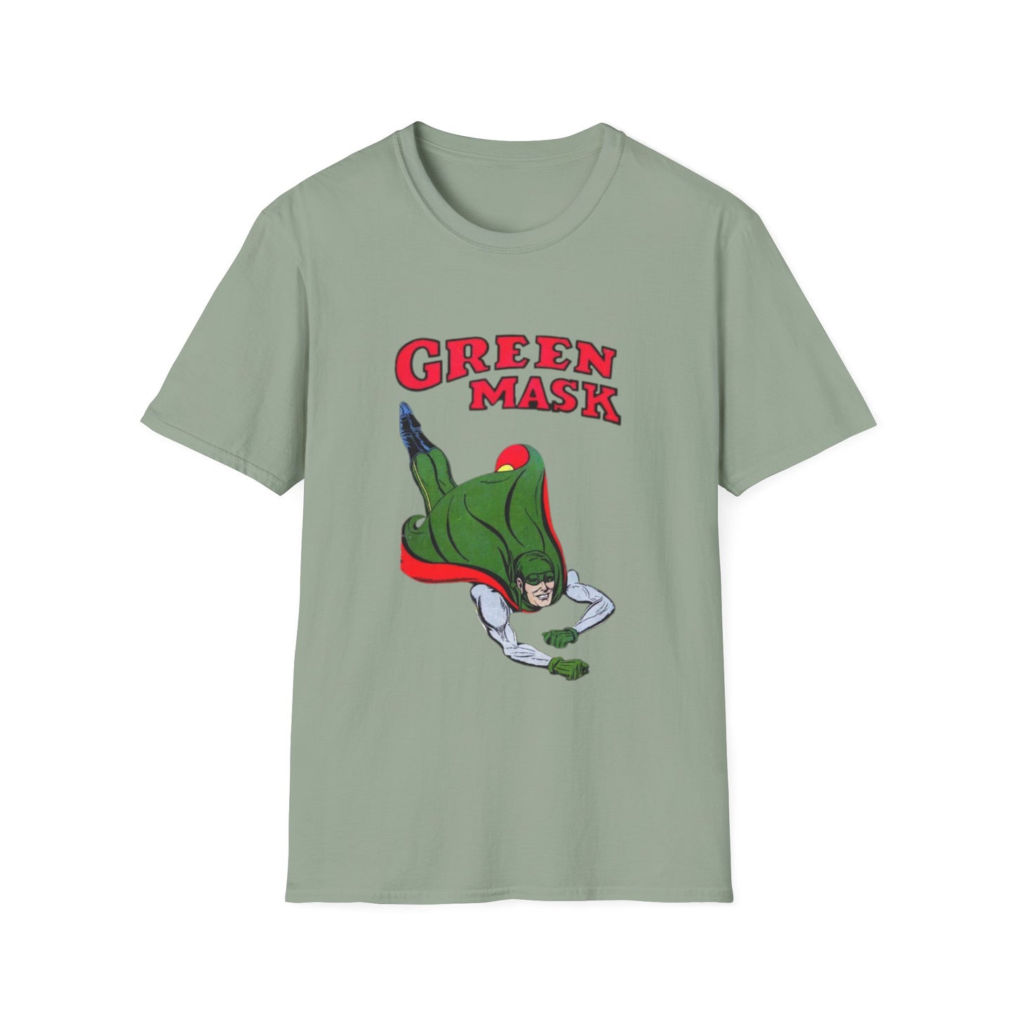 Retro Green Mask Comic Character T-Shirt - 100% Cotton, Classic Fit, Perfect for Fans