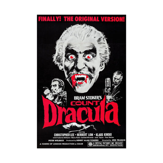 Retro 1970 Dracula Movie Poster Print - Vintage Horror Artwork for Spooky Decor