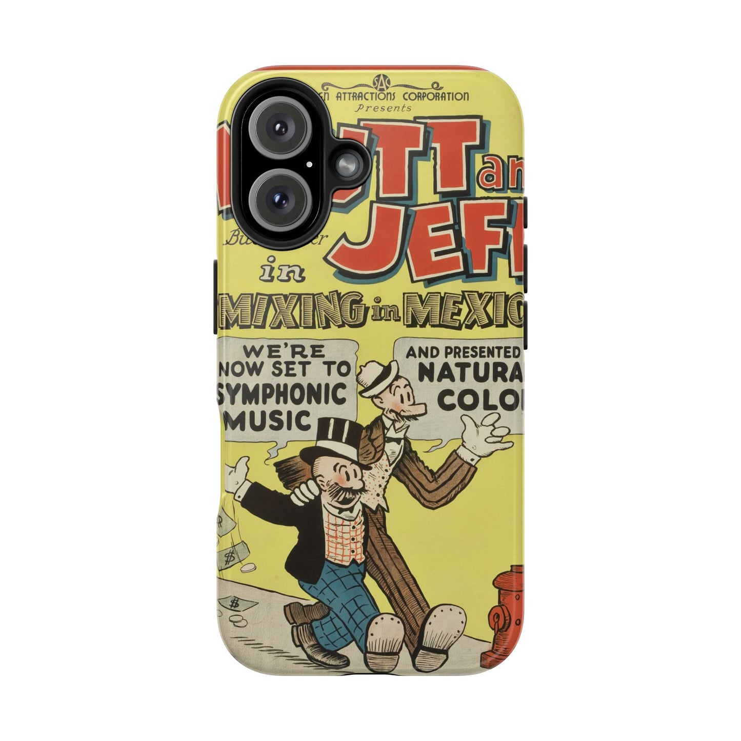 Durable Mutt and Jeff Phone Protection Cases - Old School Male 