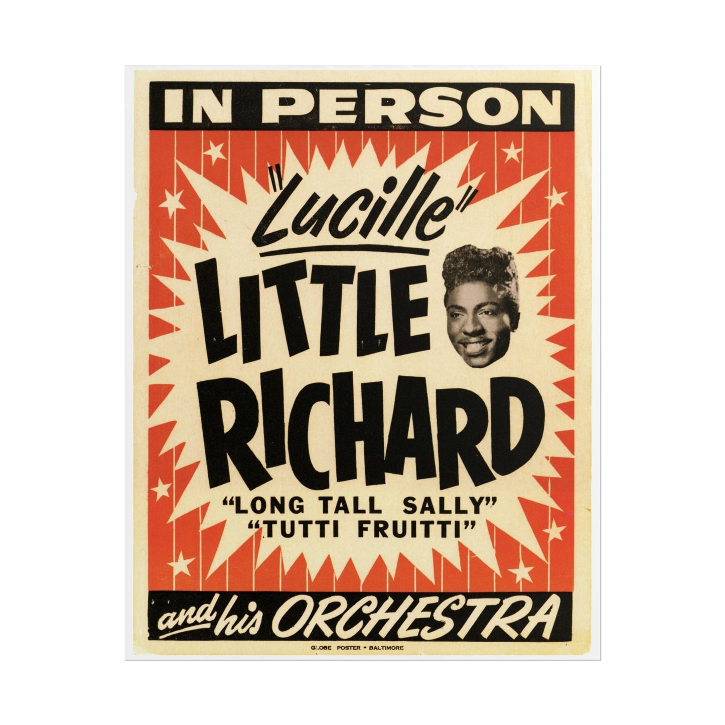 Retro Little Richard Concert Poster Poster Print - Old School Male 