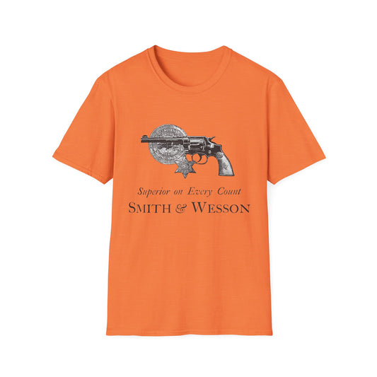 Vintage Smith And Wesson T-Shirt - Classic Ad Tee For Firearm Enthusiasts, Made In USA Cotton