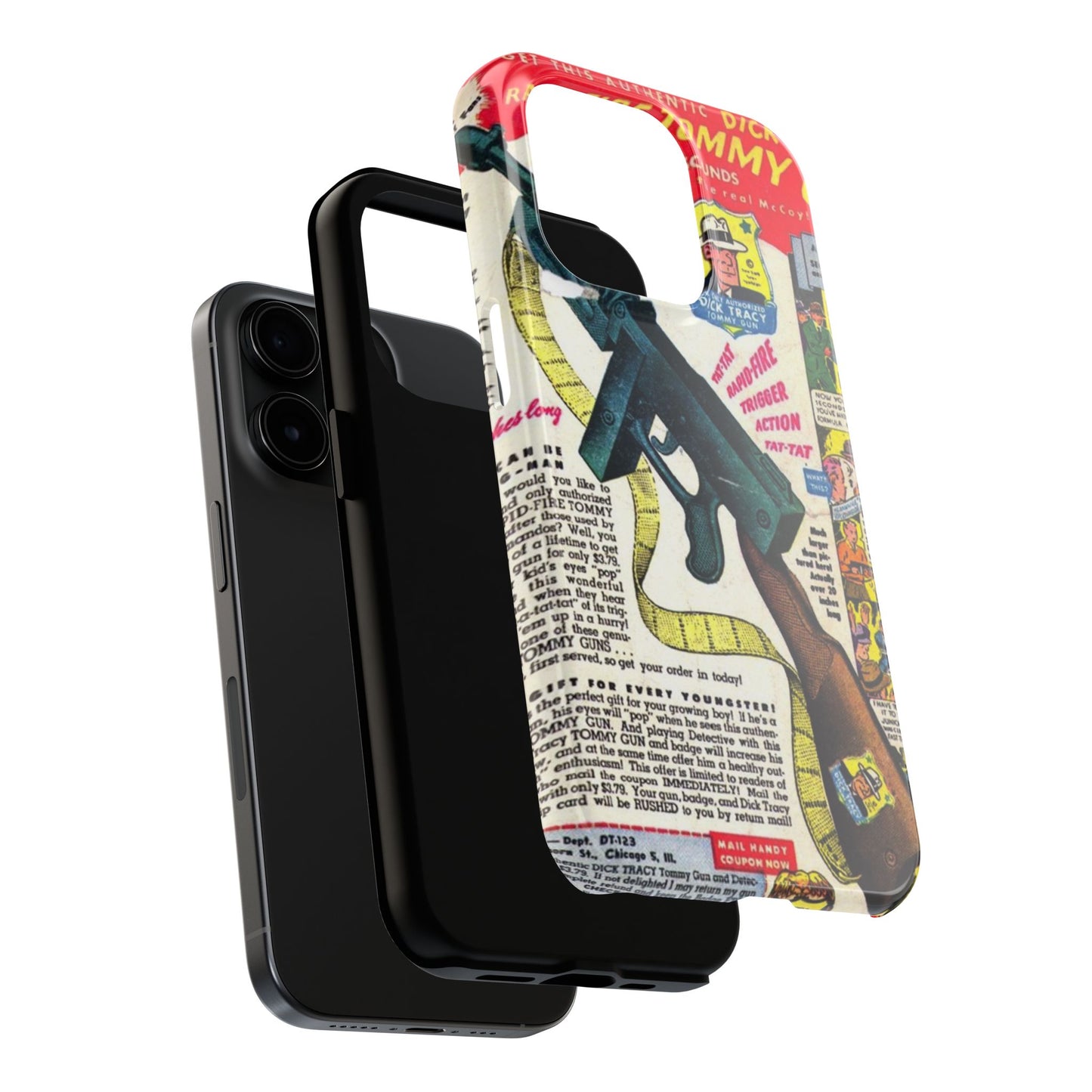 Dick Tracy Tommy Gun Vintage-Inspired Tough Phone Cases