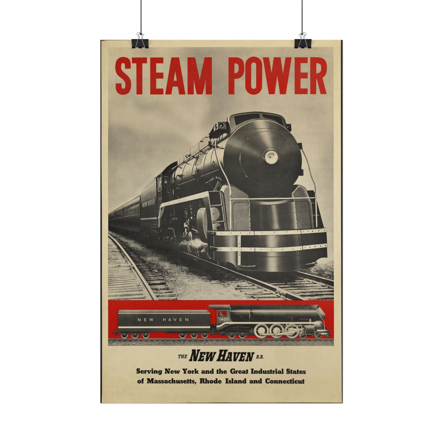 Vintage New Haven Railroad Design Travel Poster Rolled Posters