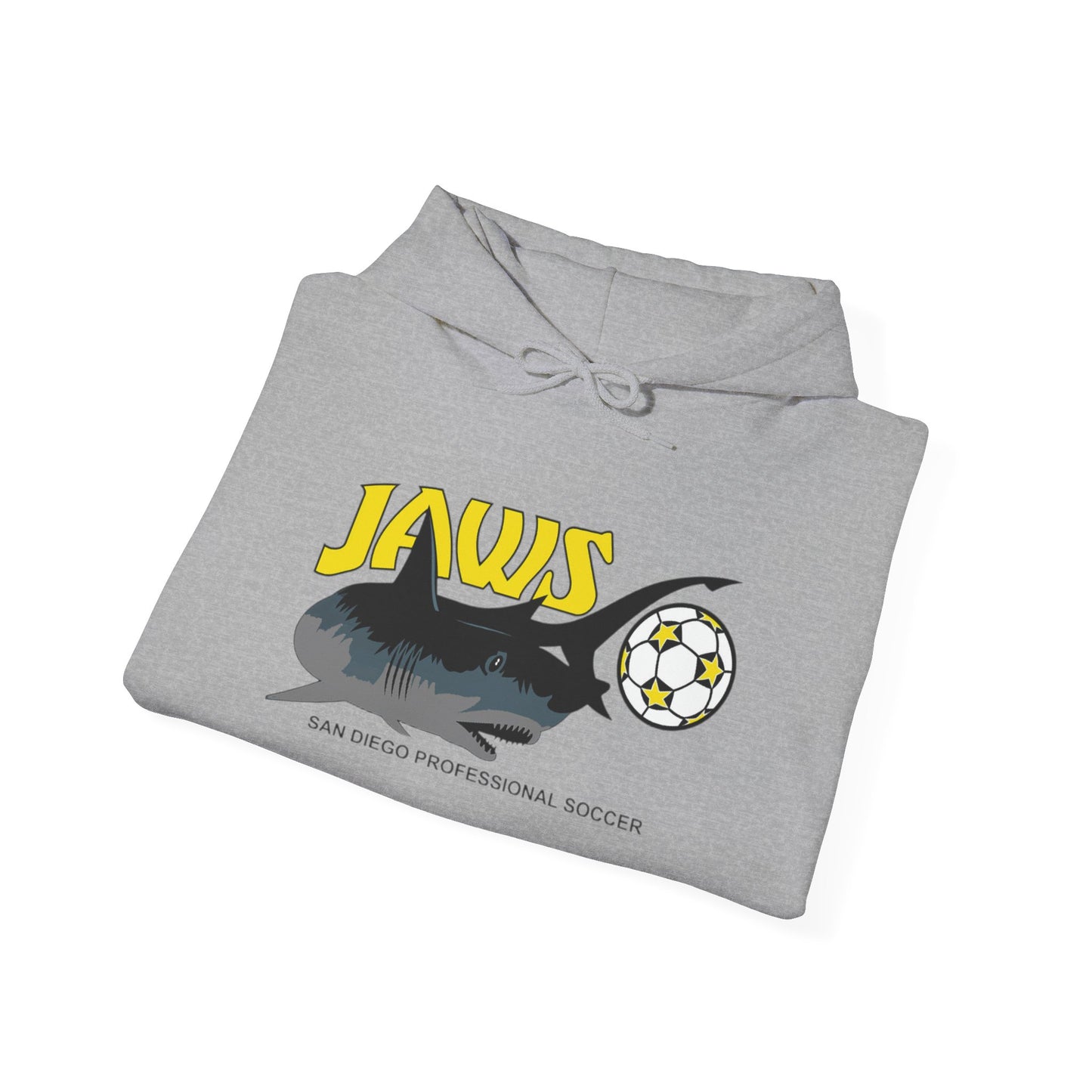 Sand Diego Jaws Unisex Heavy Blend Hooded Sweatshirt - Cozy Cotton-Poly Blend, Kangaroo Pocket