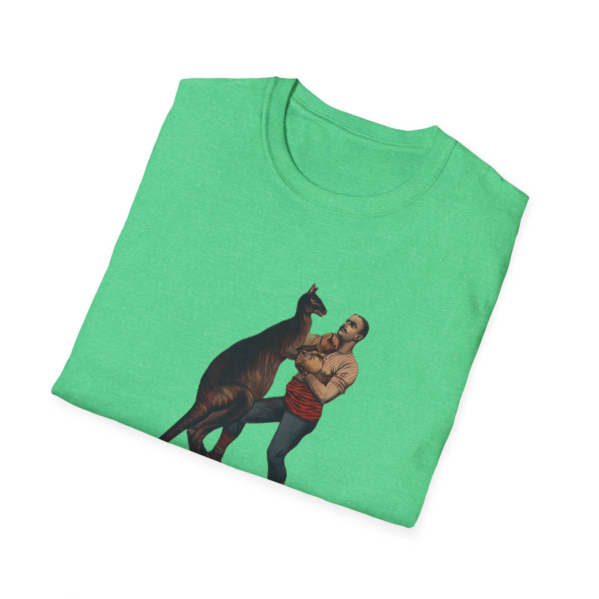 Retro Boxing Kangaroo Graphic Tee - Old School Male 