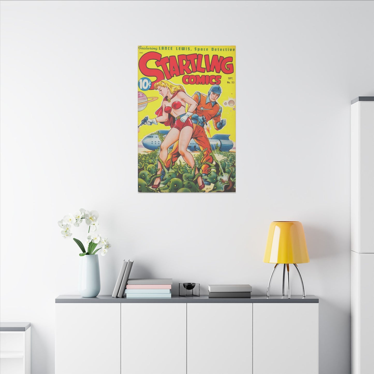 Vintage Comic Art Matte Canvas Print, Stretched, 0.75" (Multiple Sizes Available) - Old School Male 