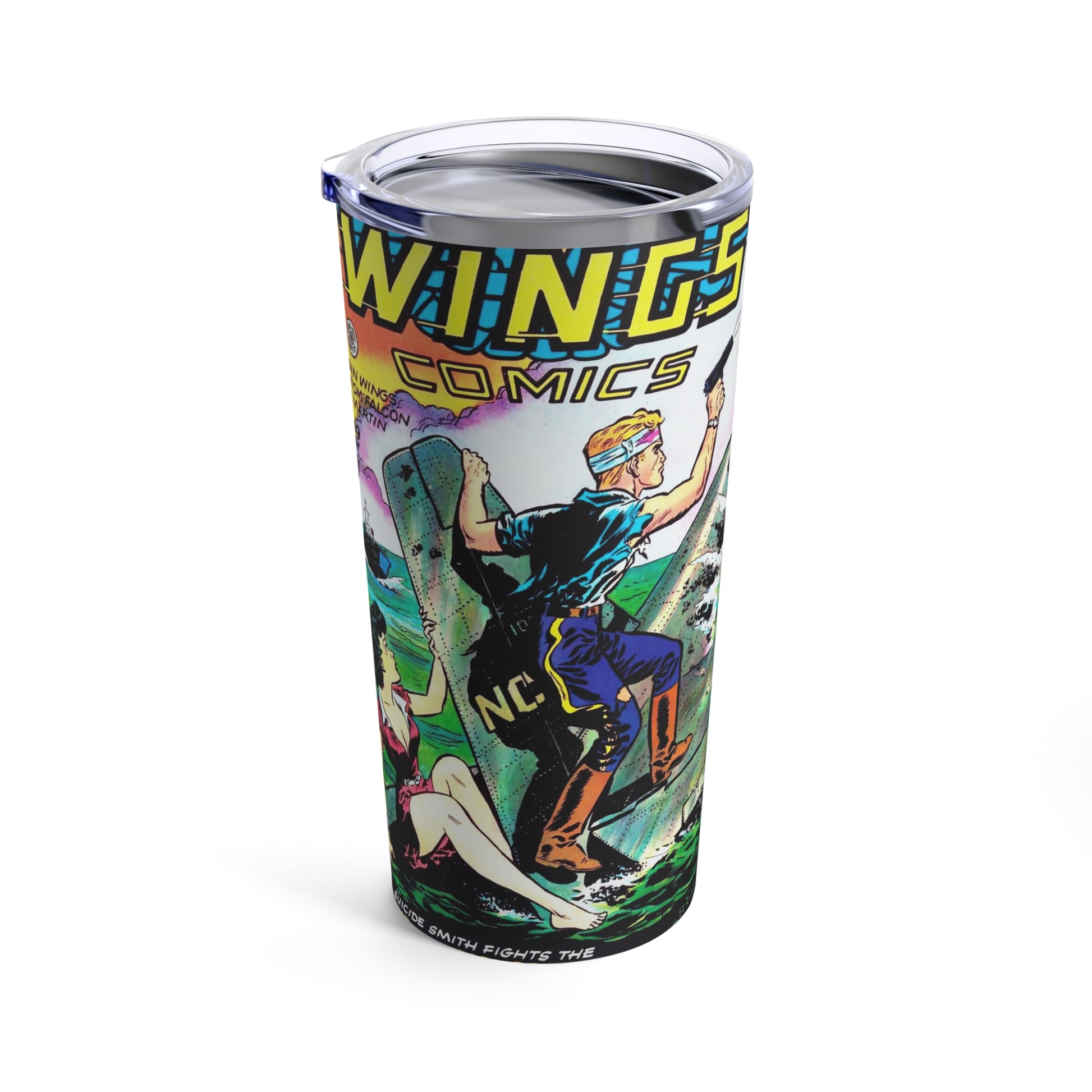 Vintage Comic Book Art 20oz Insulated Tumbler - Old School Male 