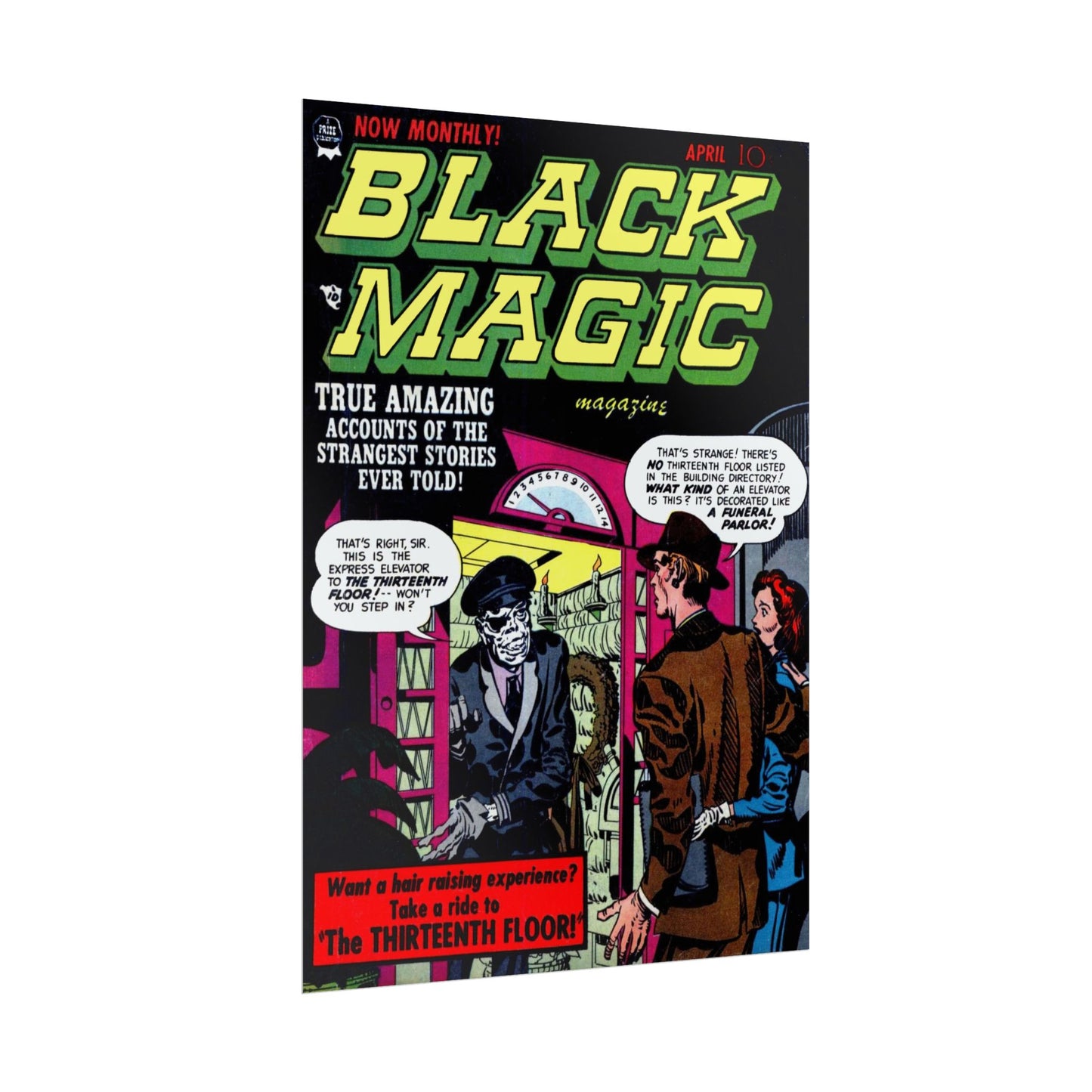 Retro Black Magic Comic Book Cover Poster