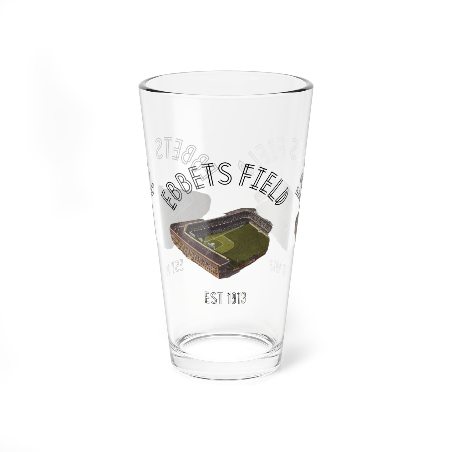 Retro Ebbets Field Baseball Pint Glass