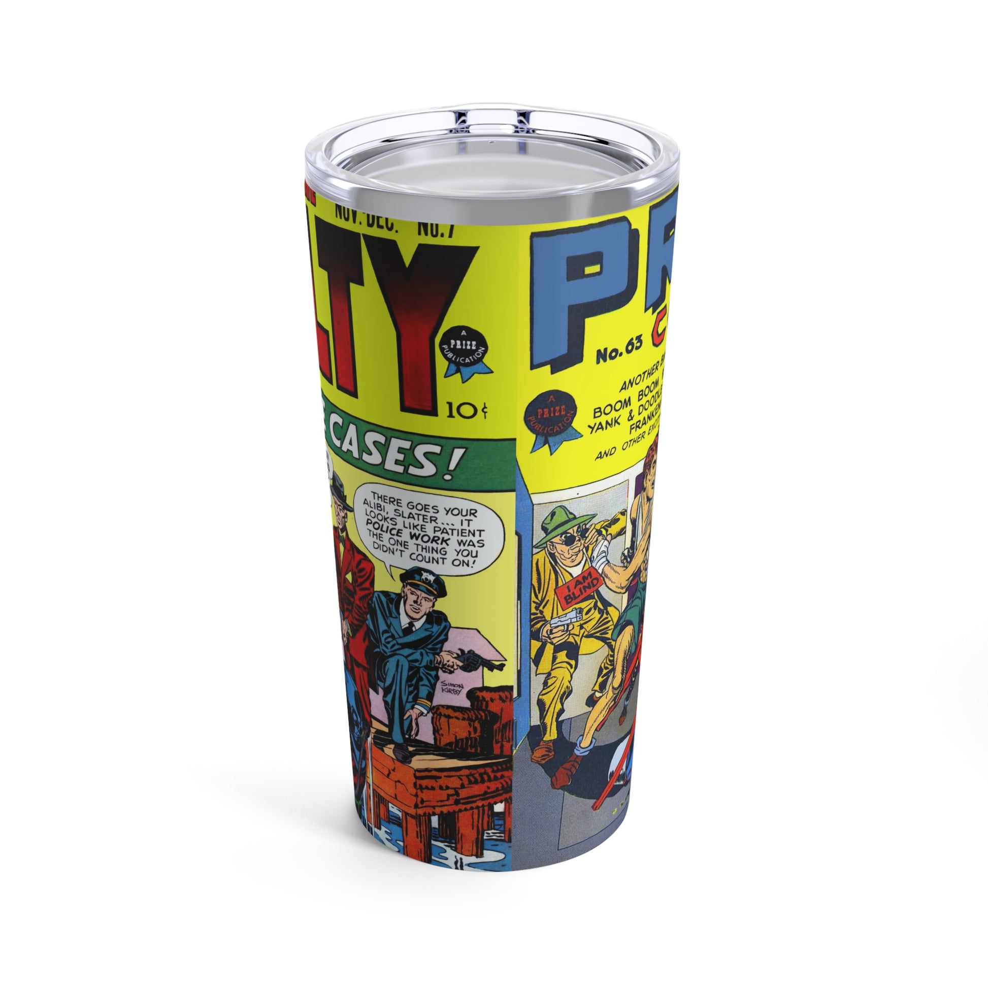 Retro 50s Comic Book Drink Tumbler - Old School Male 