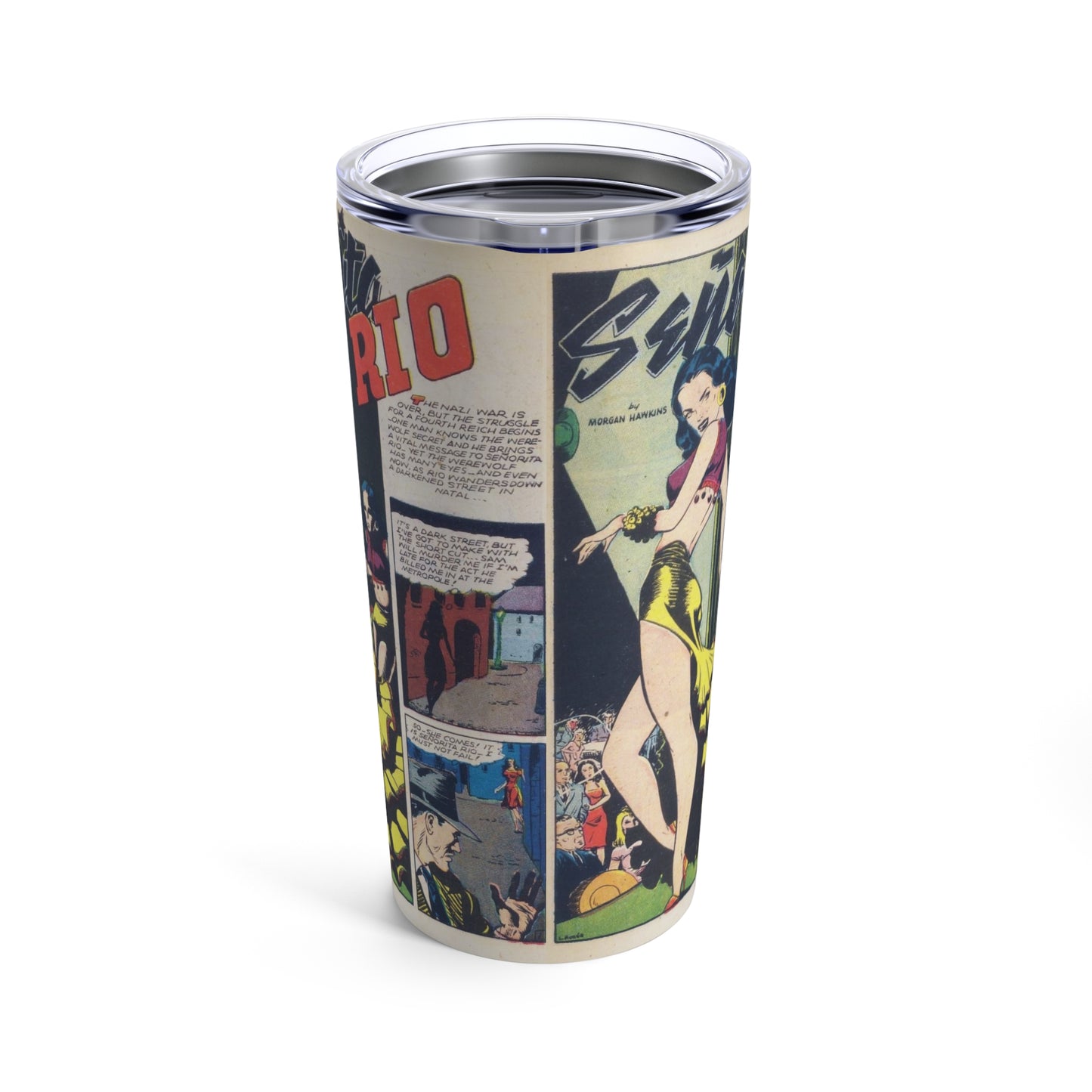 Chic Vintage Comic-Inspired 20oz Tumbler Featuring an Elegant Lady