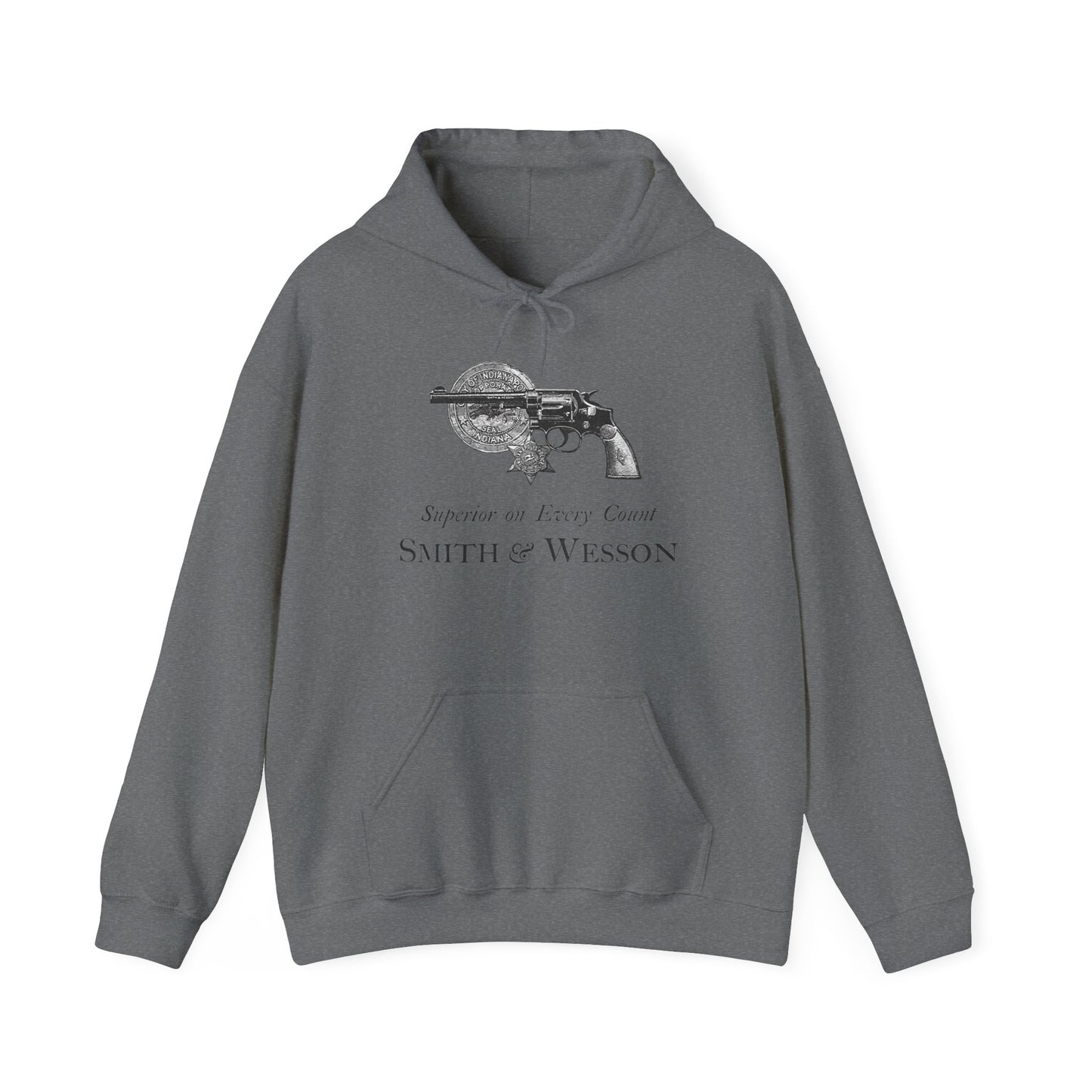 Vintage Smith and Wesson Hoodie - Cozy Ad Design with Kangaroo Pocket & Custom Fit