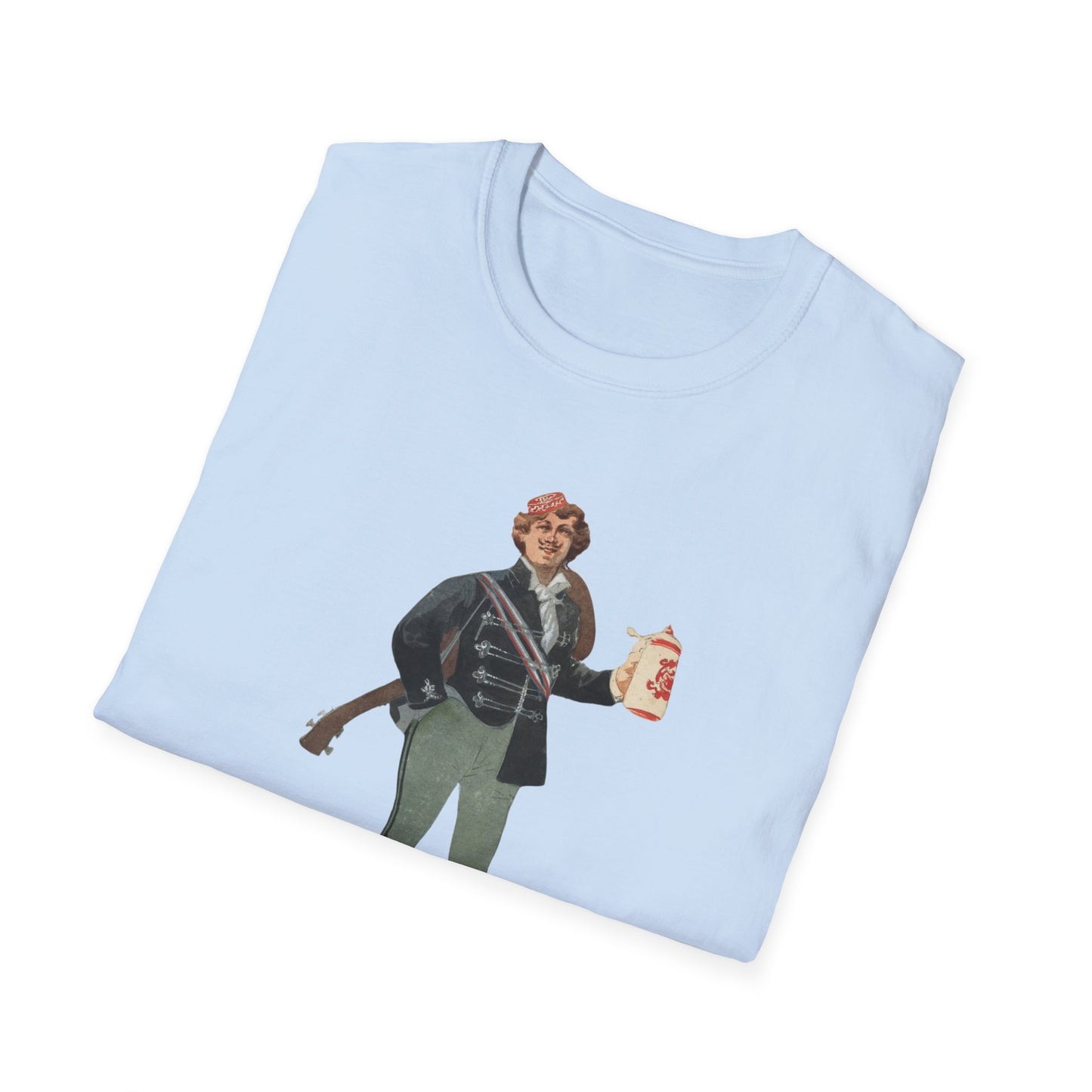 Raise Your Spirits With Our Retro Military Stein Graphic Tee - Unisex Fun Awaits!