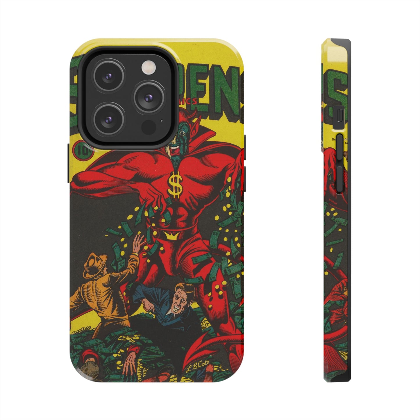 Retro Suspense Comics Phone Case for Tough Protection - Old School Male 