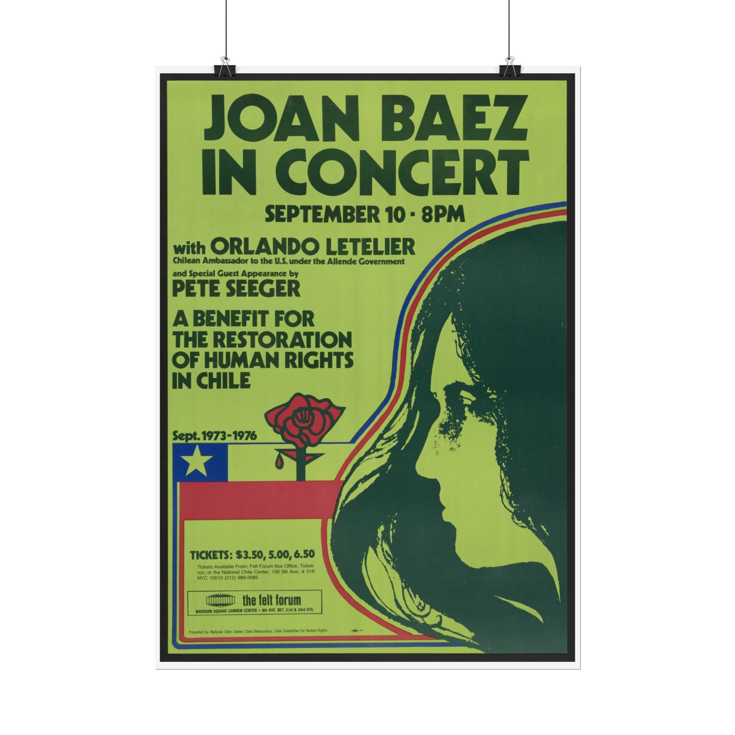 Joan Baez Benefit Concert Poster - Old School Male 