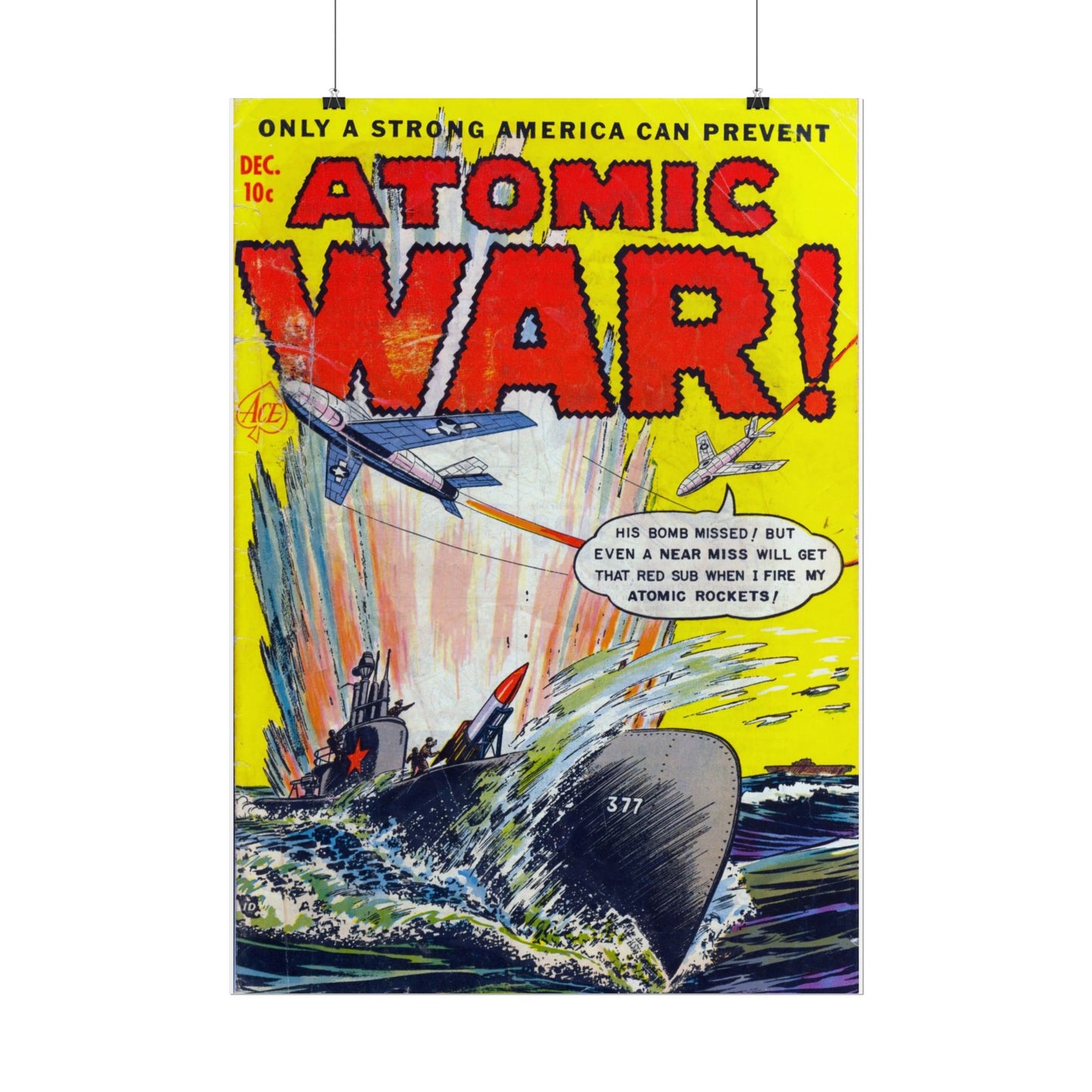 Retro Atomic War Comic Book Cover Poster