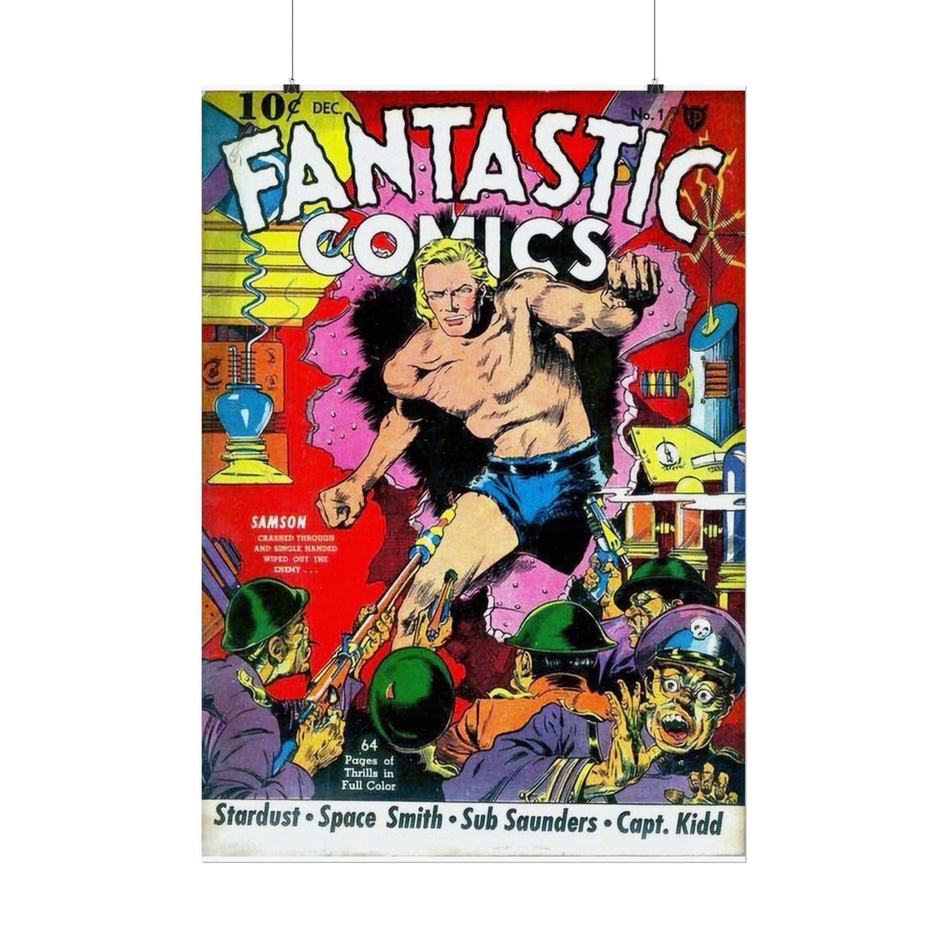 1950s Fantastic Comics Cover Poster Print - Old School Male 