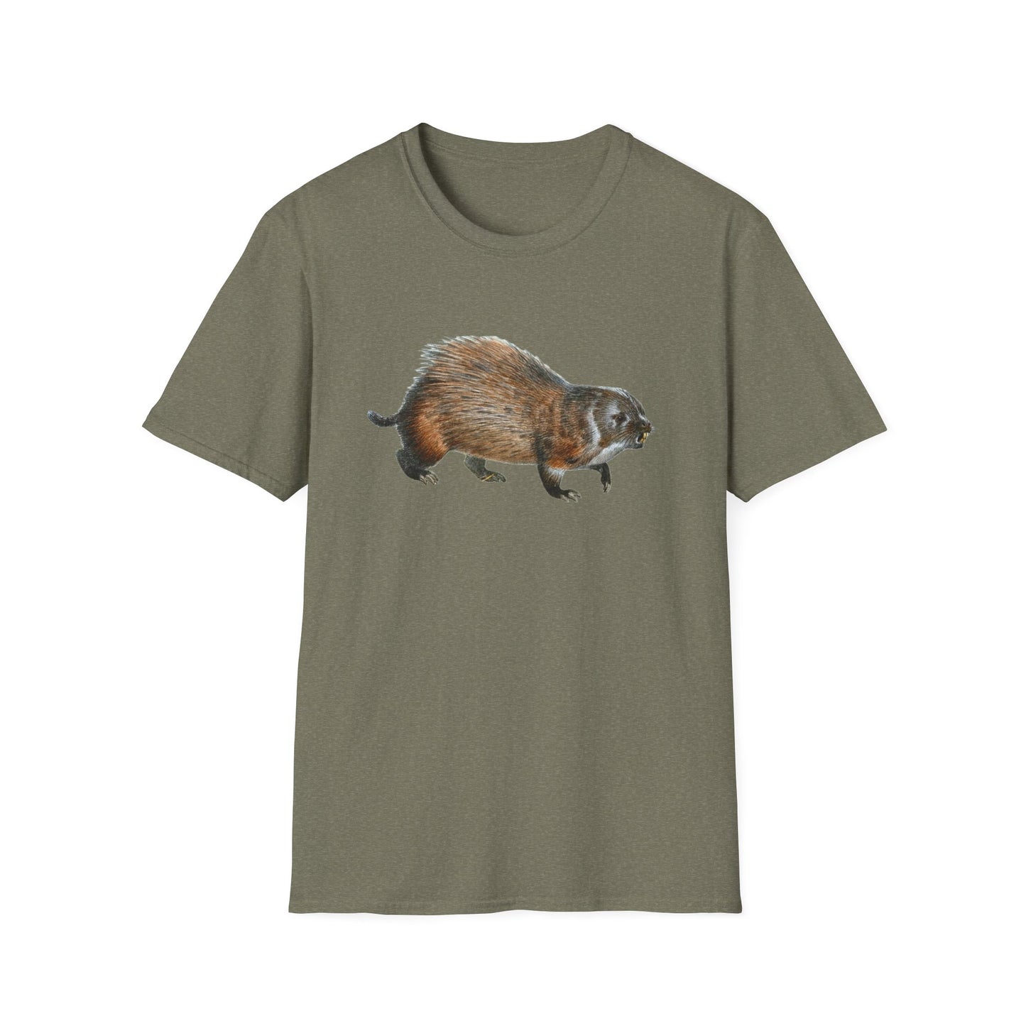 Vintage-inspired Unisex Soft Cotton Beaver Tee - Old School Male 