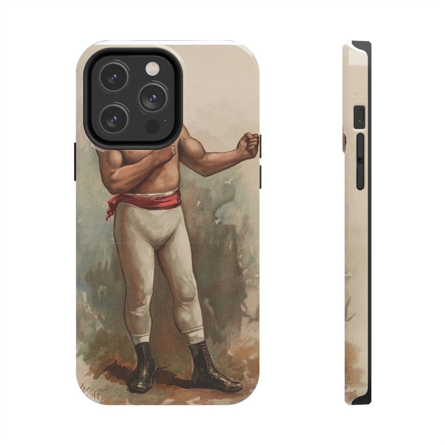 Retro Boxer Graphic Heavy-Duty Phone Cases - Old School Male 