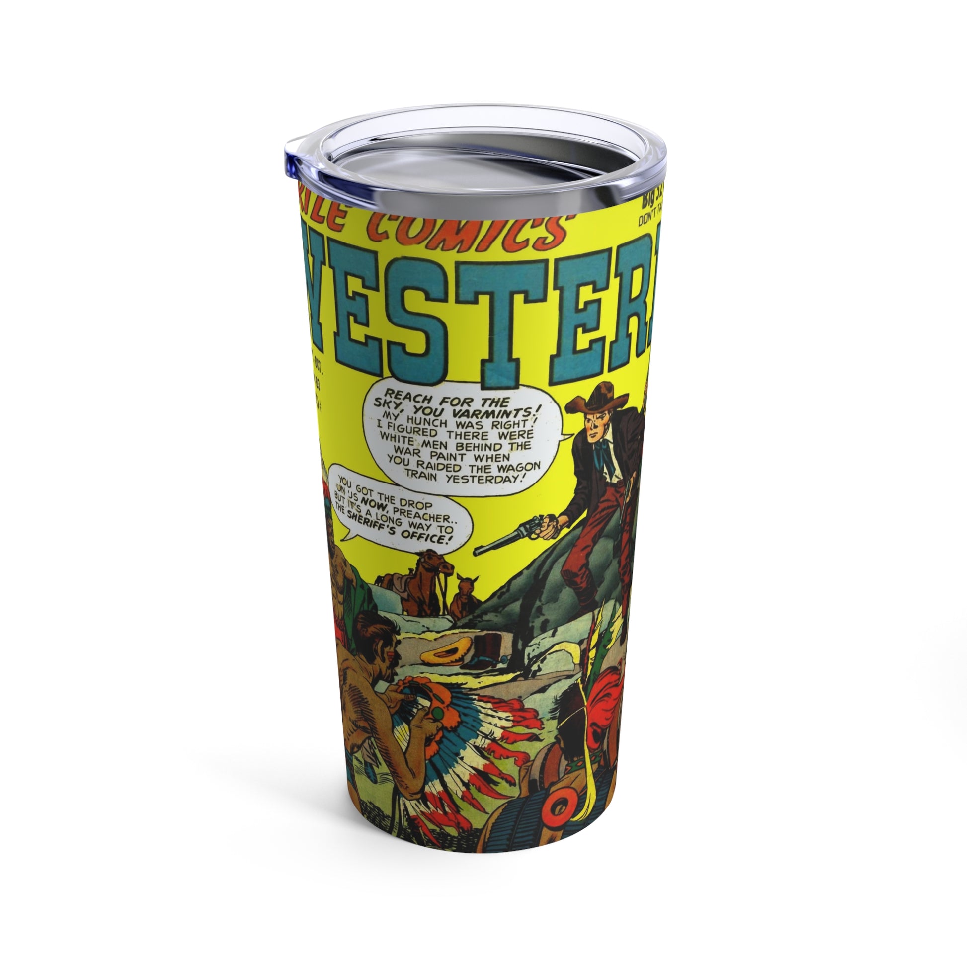 Retro Comic Book Cover Drink Tumbler - Old School Male 