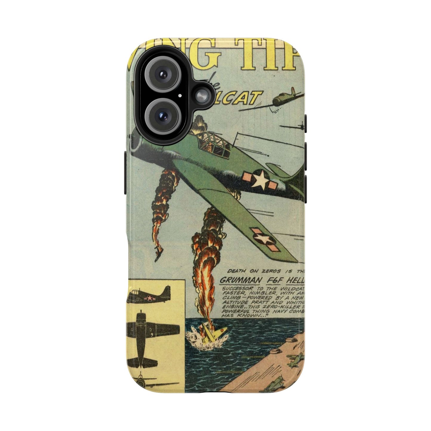 Retro Wings Comic Page Tough Phone Cases - Old School Male 