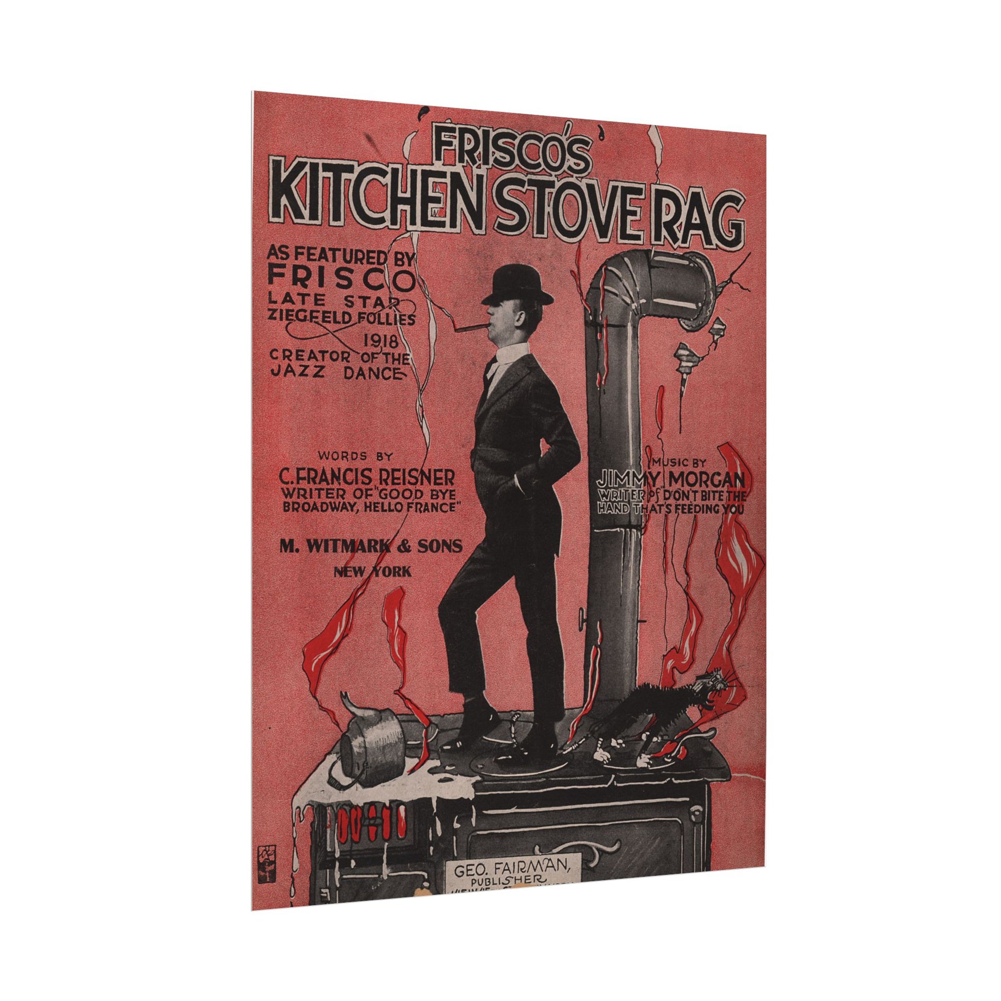 Frisco's Kitchen Stove Rag Rolled Poster - Old School Male 