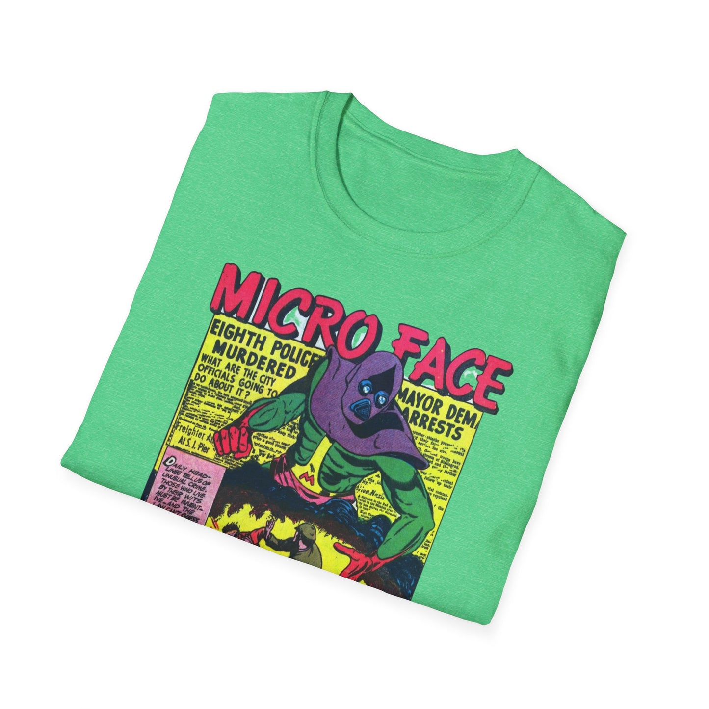 Retro Micro Face Comic Character T-Shirt - Fun Unisex Tee Made With 100% Cotton