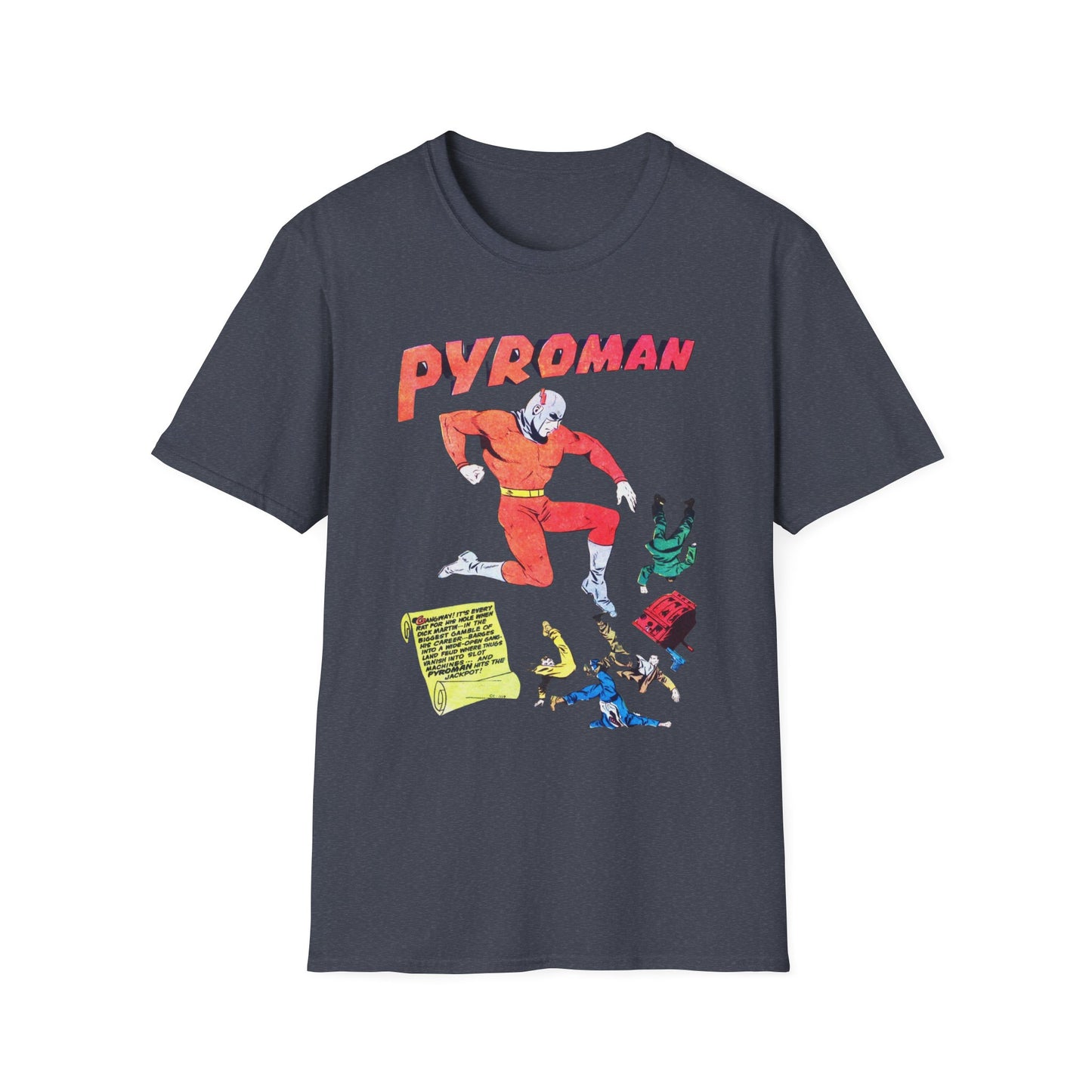 Retro Pyroman Comic Character T-Shirt - 100% Cotton, Classic Fit, Perfect for Comic Fans