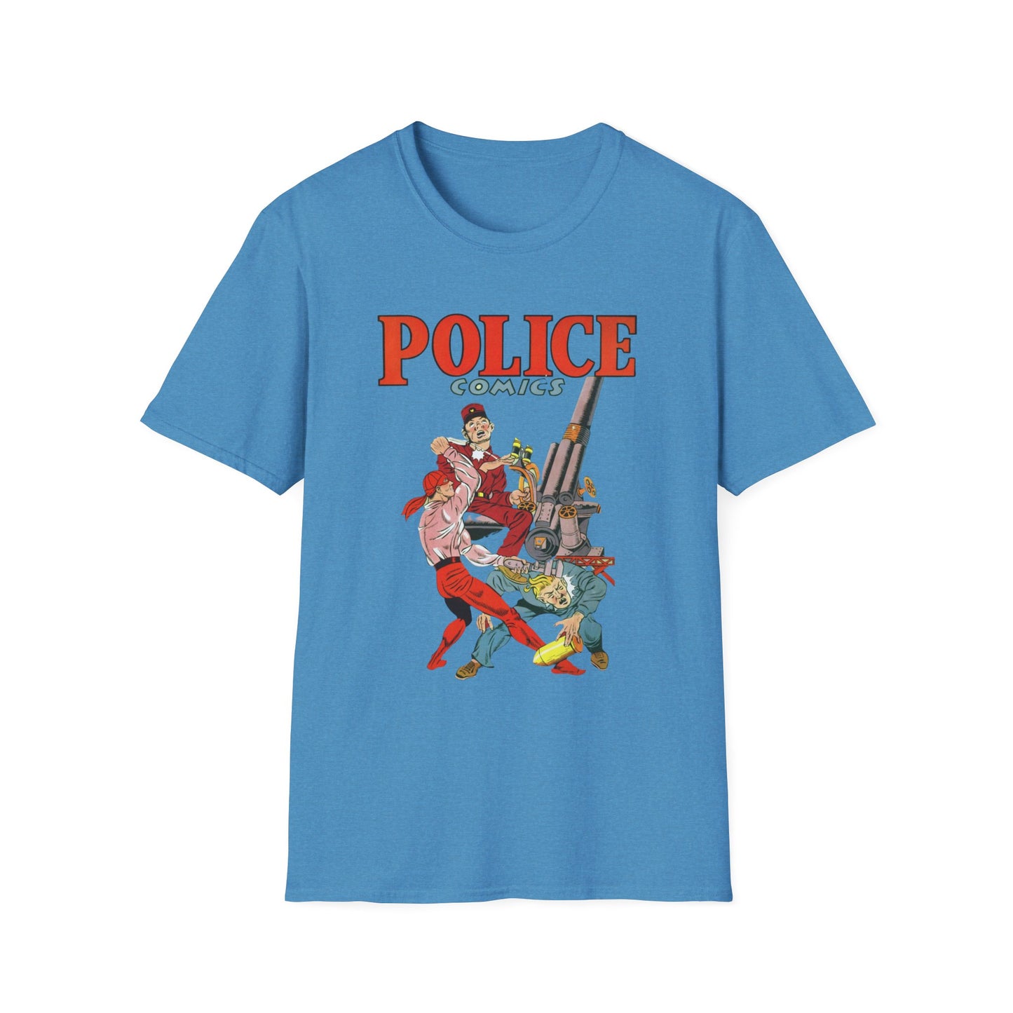 Vintage Retro Police Comics T-Shirt - 100% Cotton, Eco-Friendly, Perfect for Comic Fans