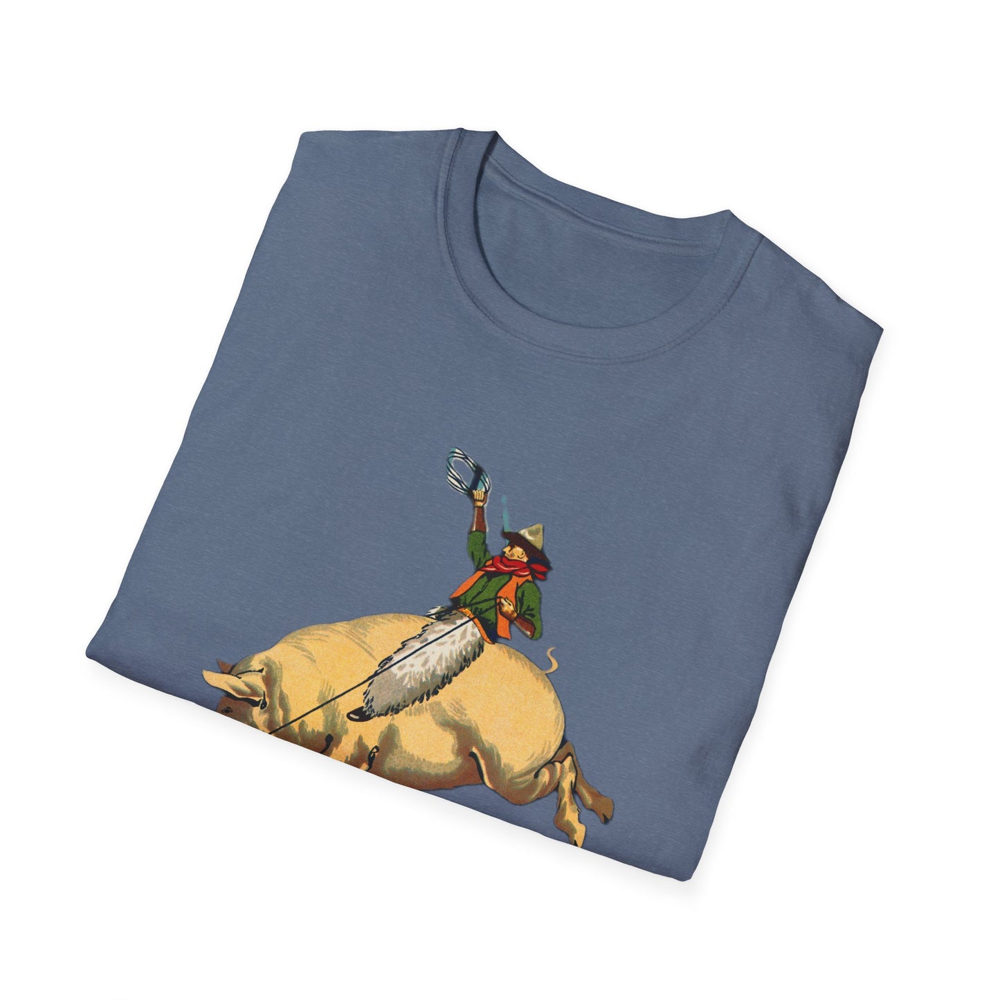 Whimsical Cowboy Pig Graphic Tee - Unisex T-Shirt